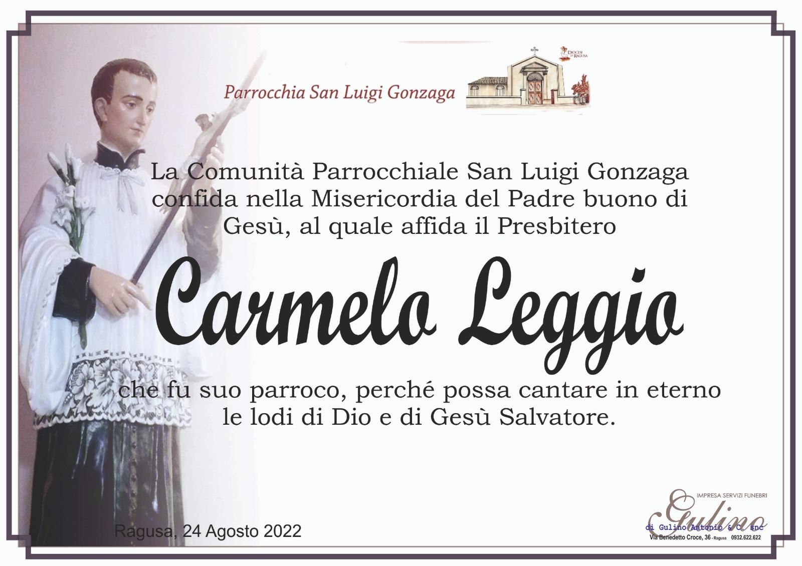 Necrologi: E’ deceduto Don Carmelo Leggio