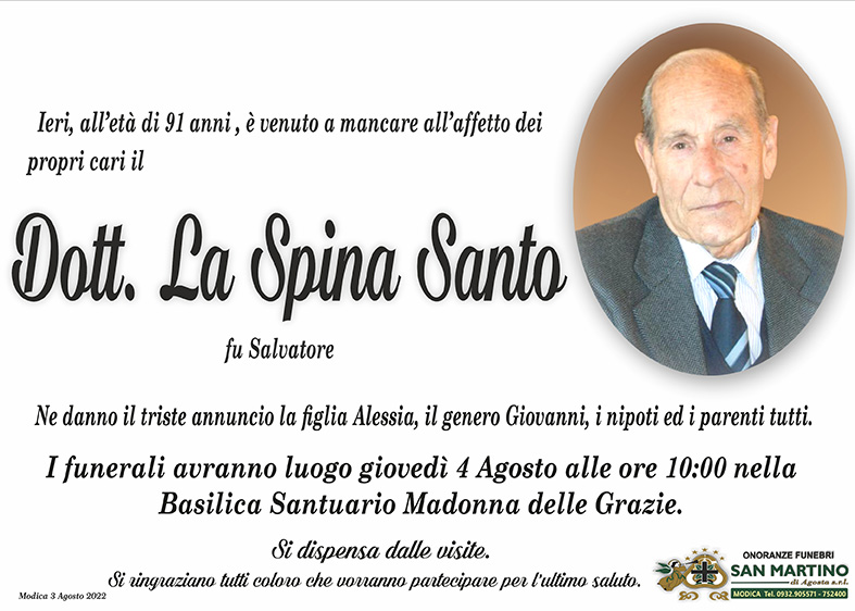 Necrologi: Santo La Spina