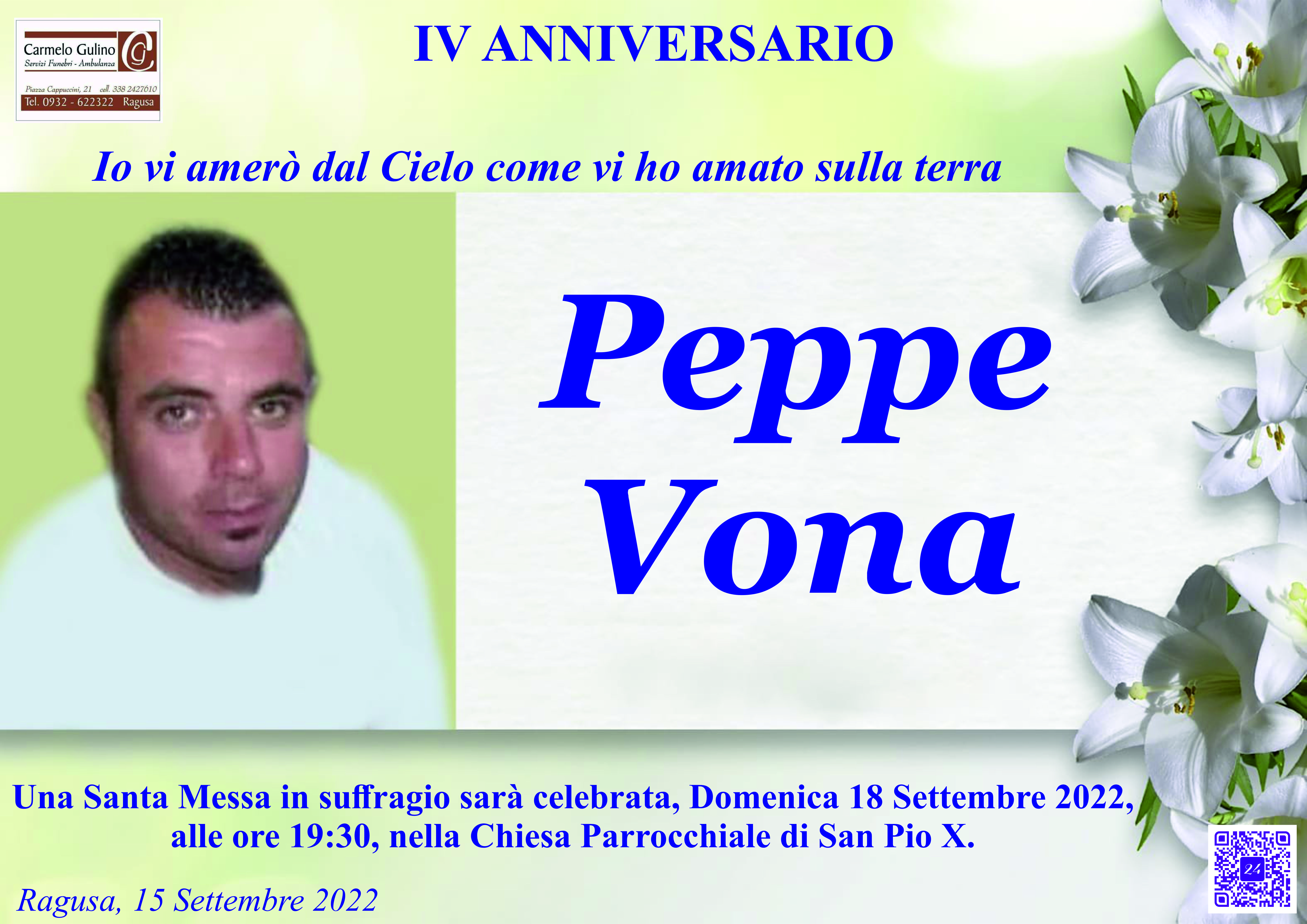 Necrologi, anniversario: Peppe Vona
