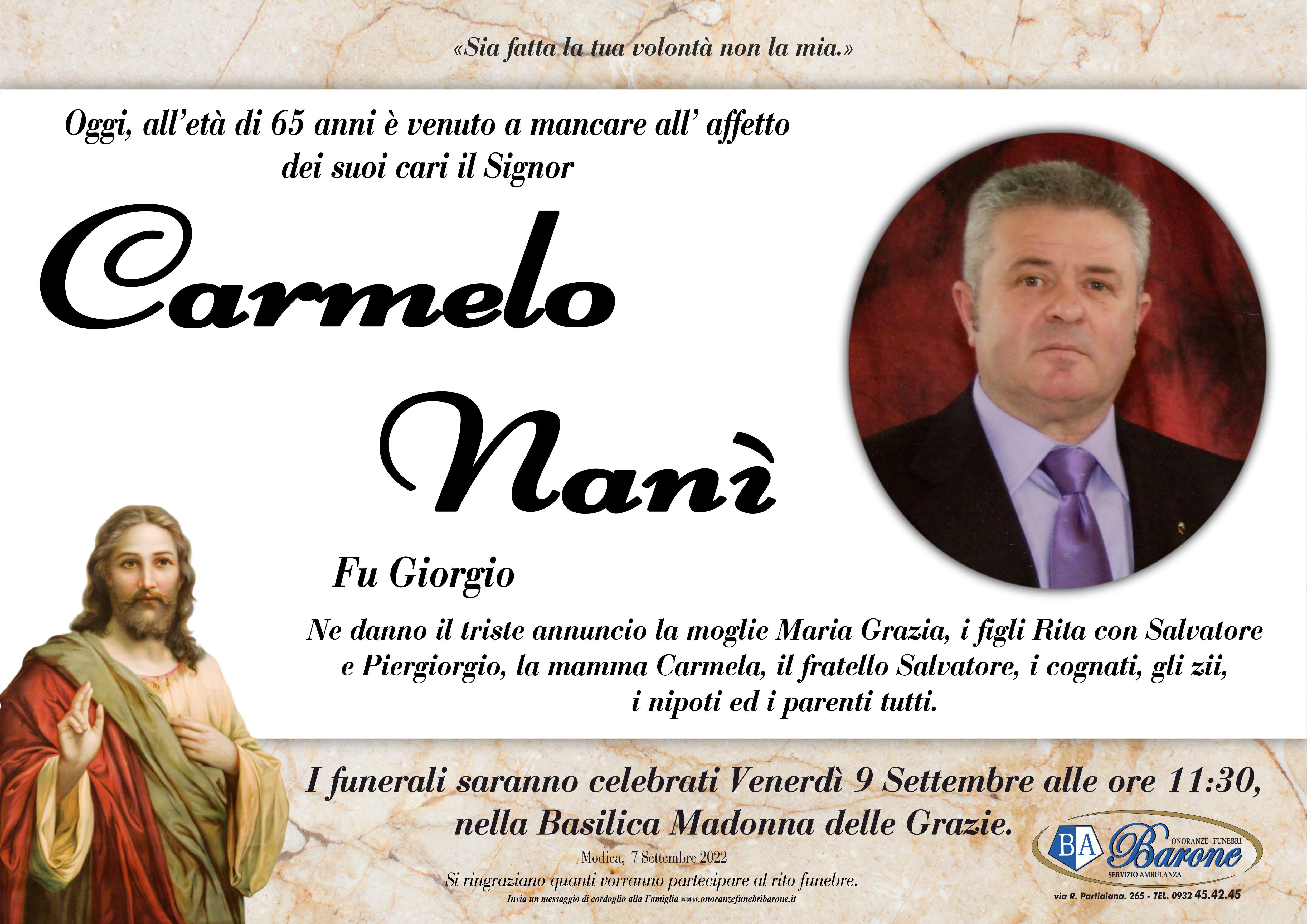 Necrologi: Carmelo Nanì