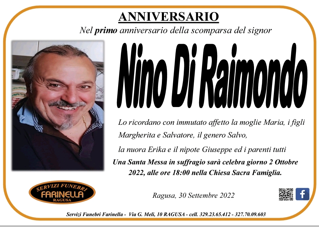 Necrologi: Nino Di Raimondo