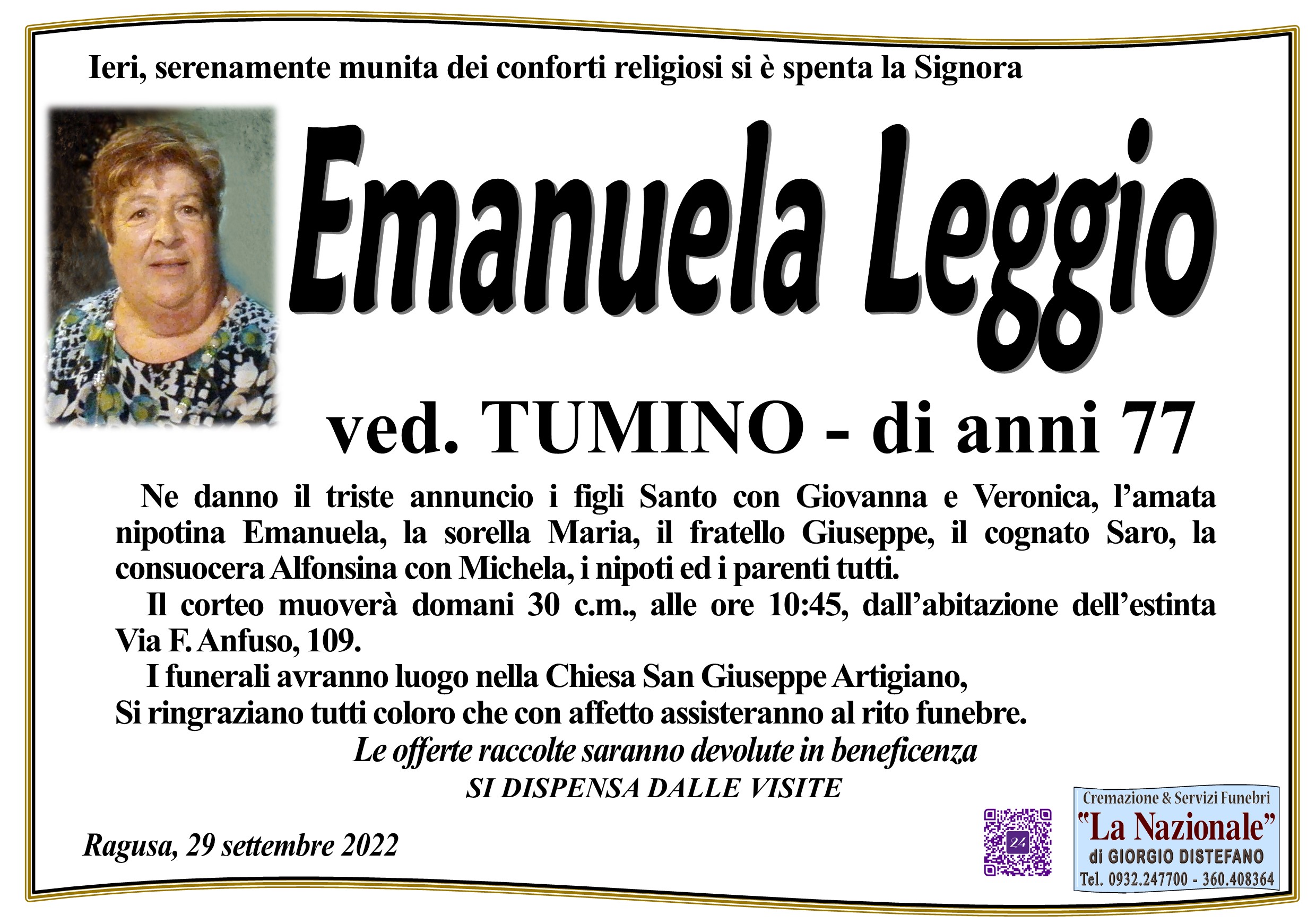 Necrologi: Emanuela Leggio