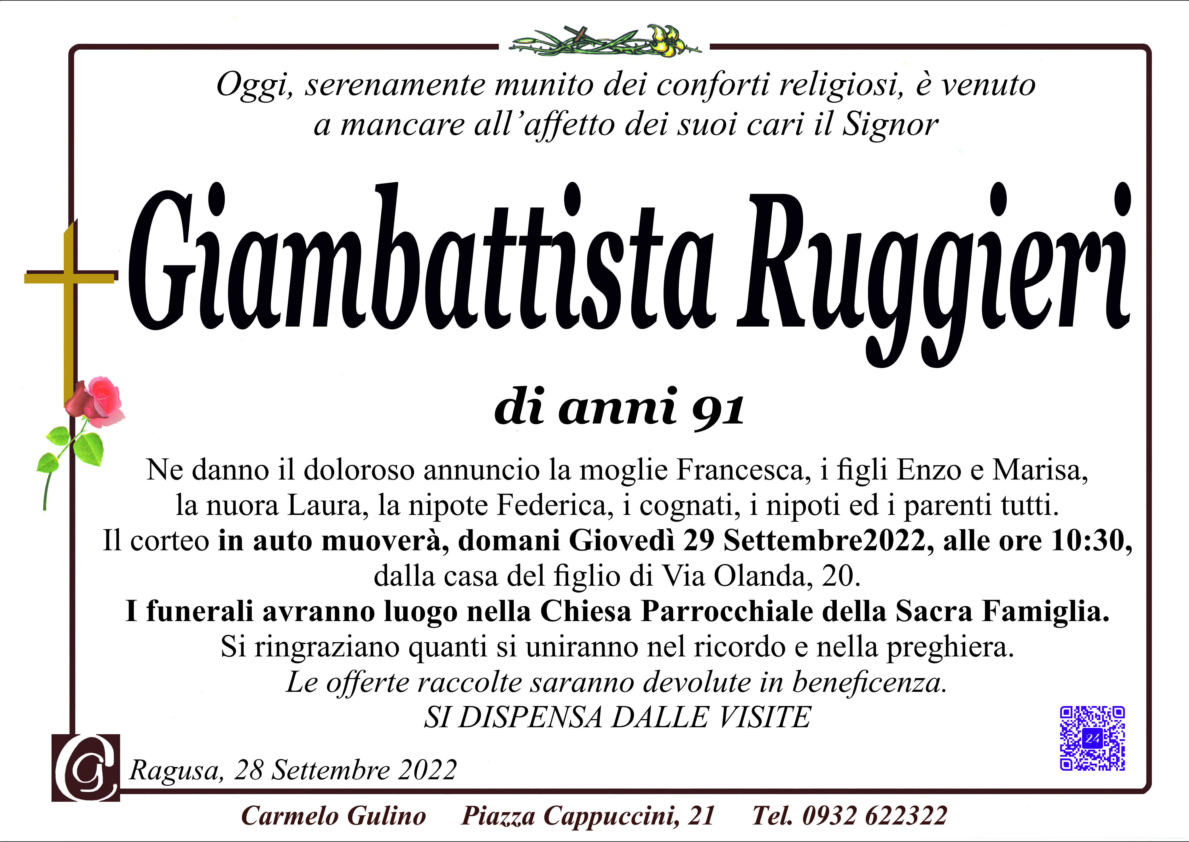 Necrologi: Giambattista Ruggieri