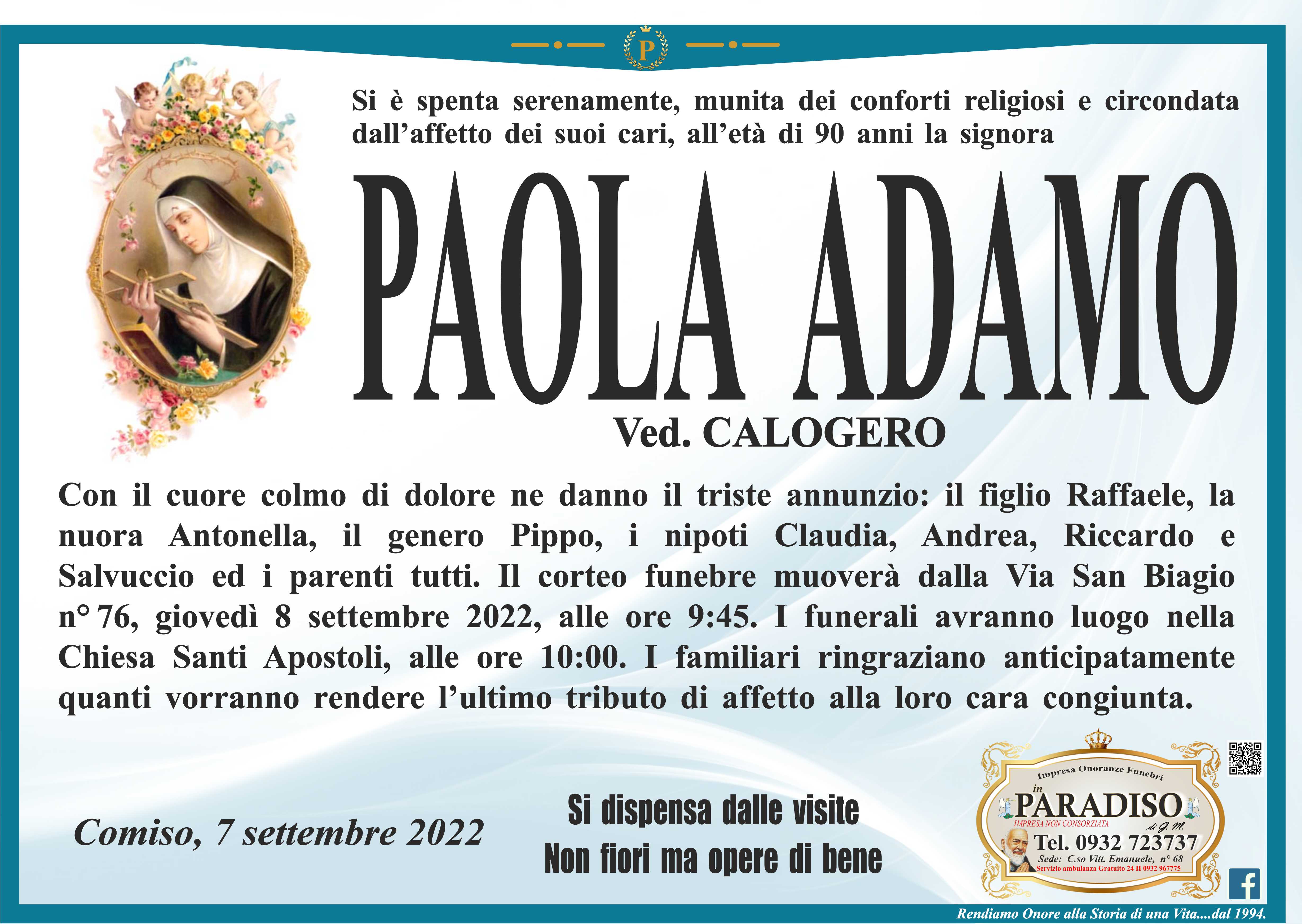 Necrologi: Paola Adamo
