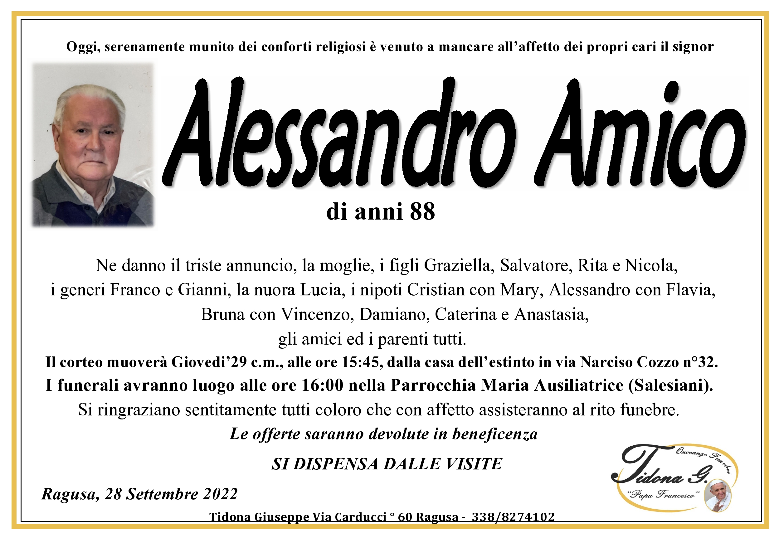 Necrologi: Alessandro Amico