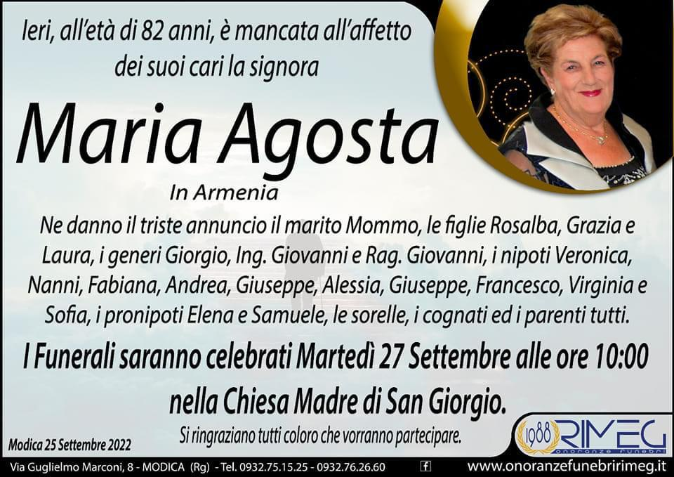 Necrologi: Maria Agosta
