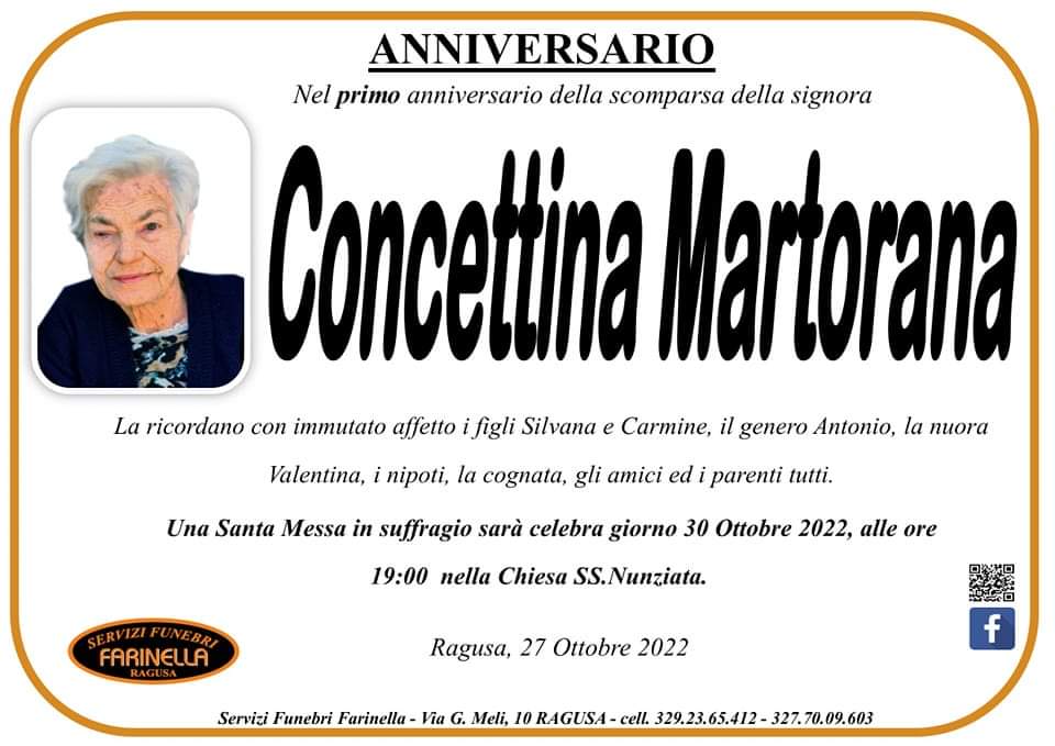 Necrologi, Anniversario: Concettina Martorana