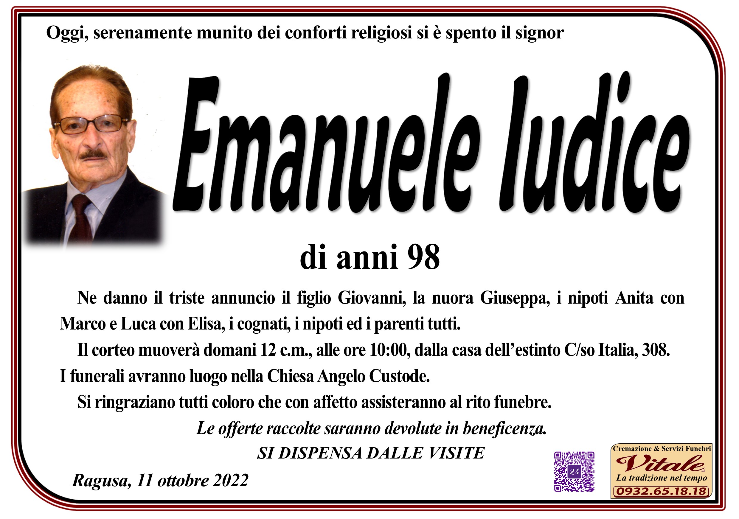 Necrologi: Emanuele Iudice
