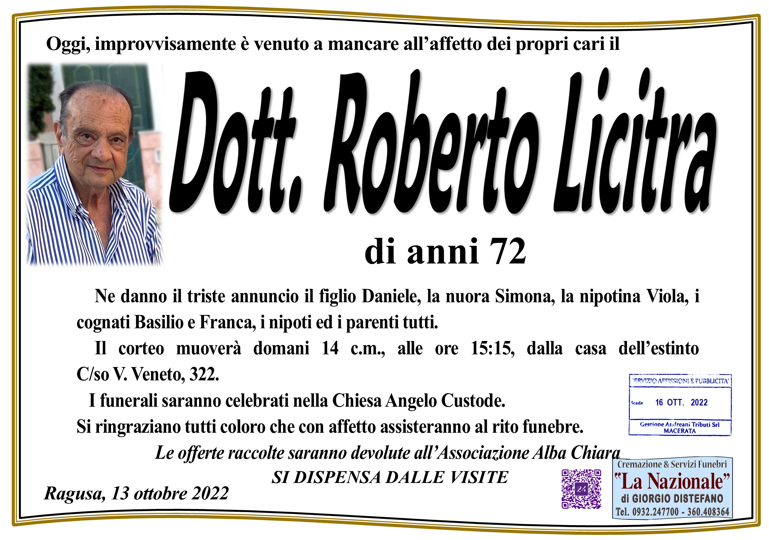 Necrologi: Roberto Licitra