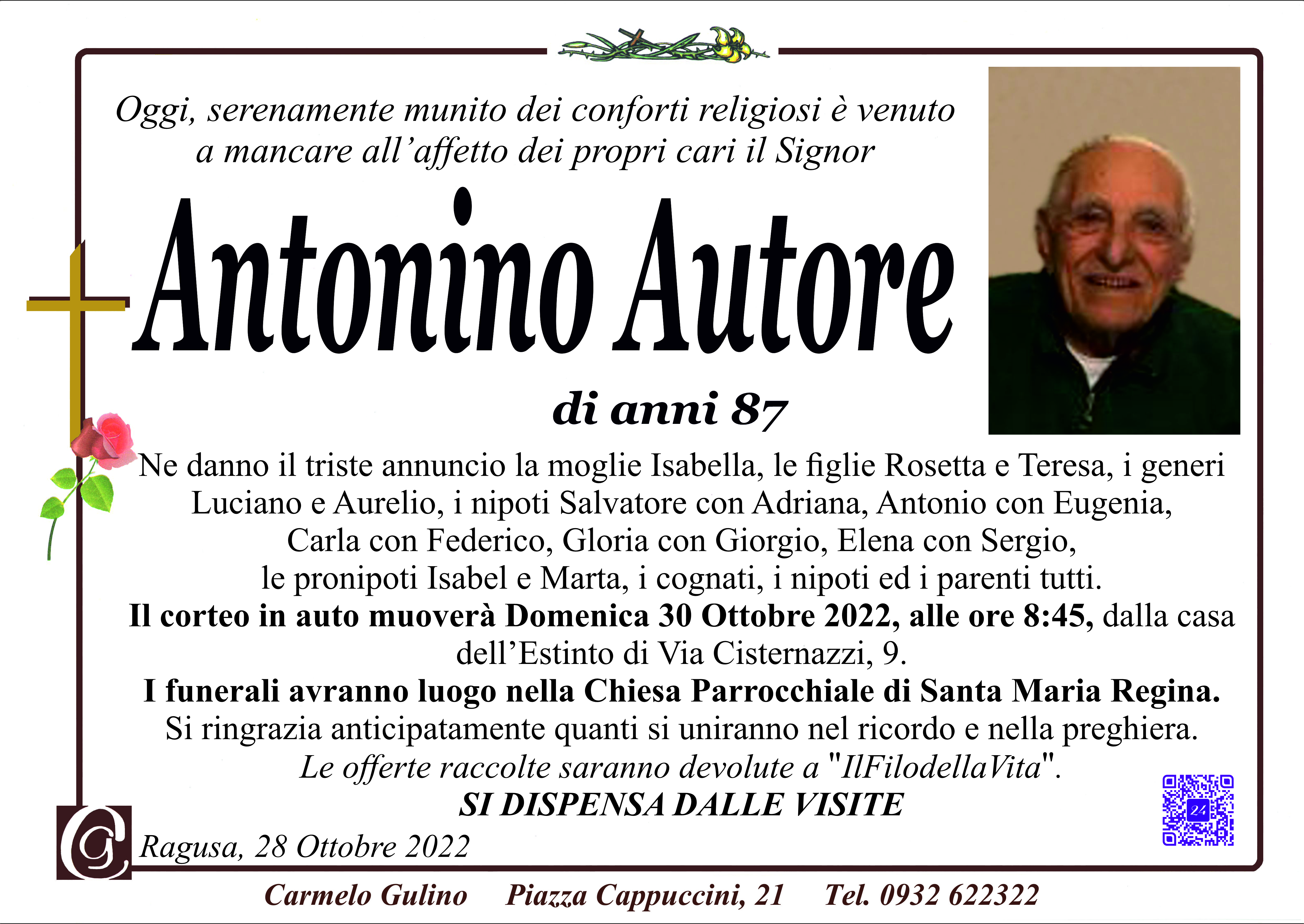 Necrologi: Antonino Autore