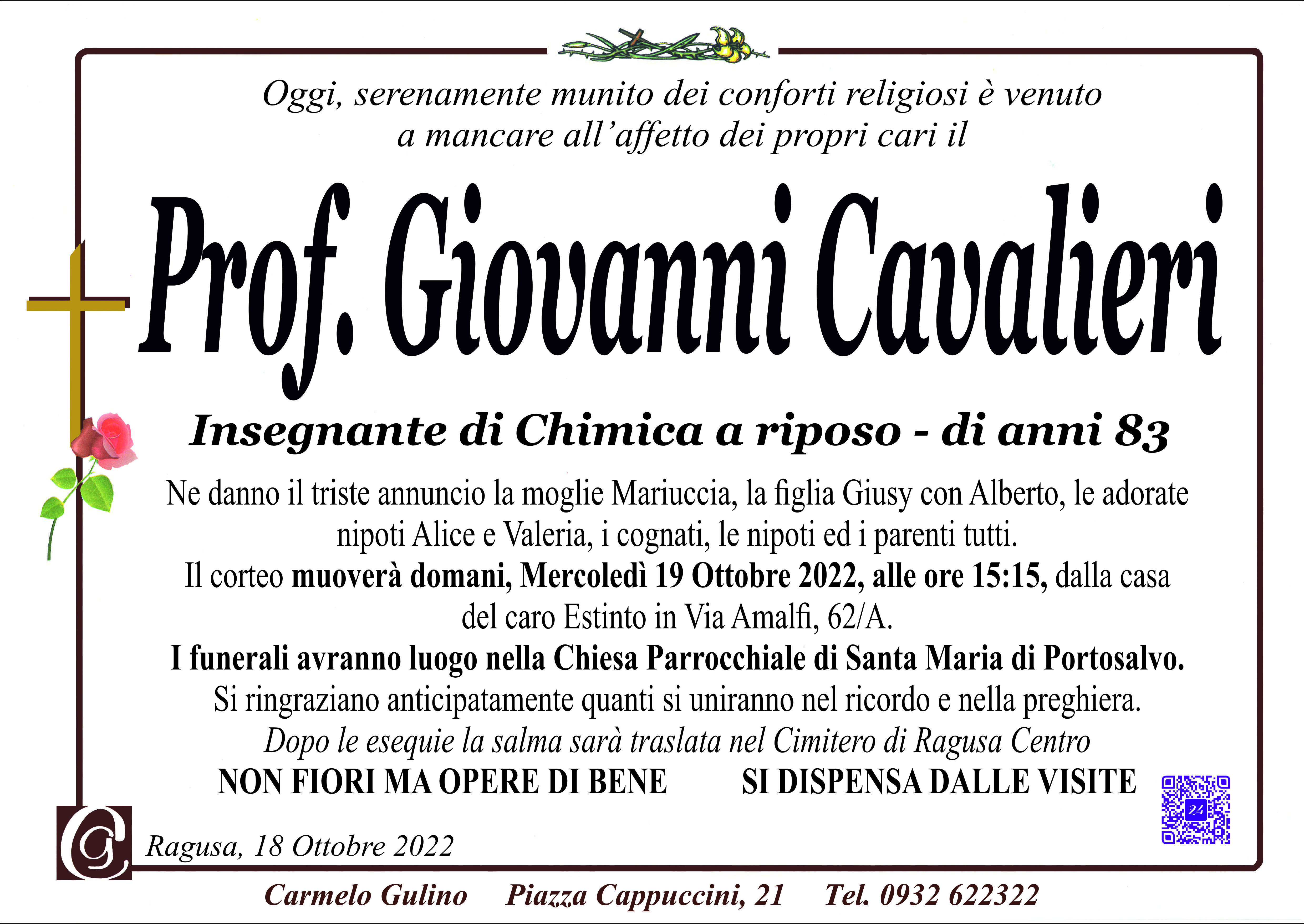 Necrologi: Giovanni Cavalieri