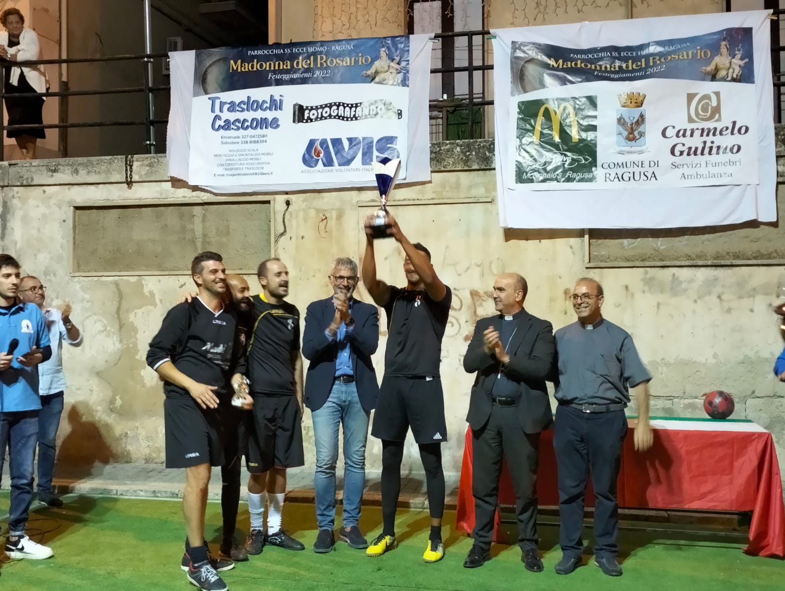 Madonna del Rosario a Ragusa, il vescovo e il sindaco ieri sera alla premiazione del torneo di calcio tre contro tre