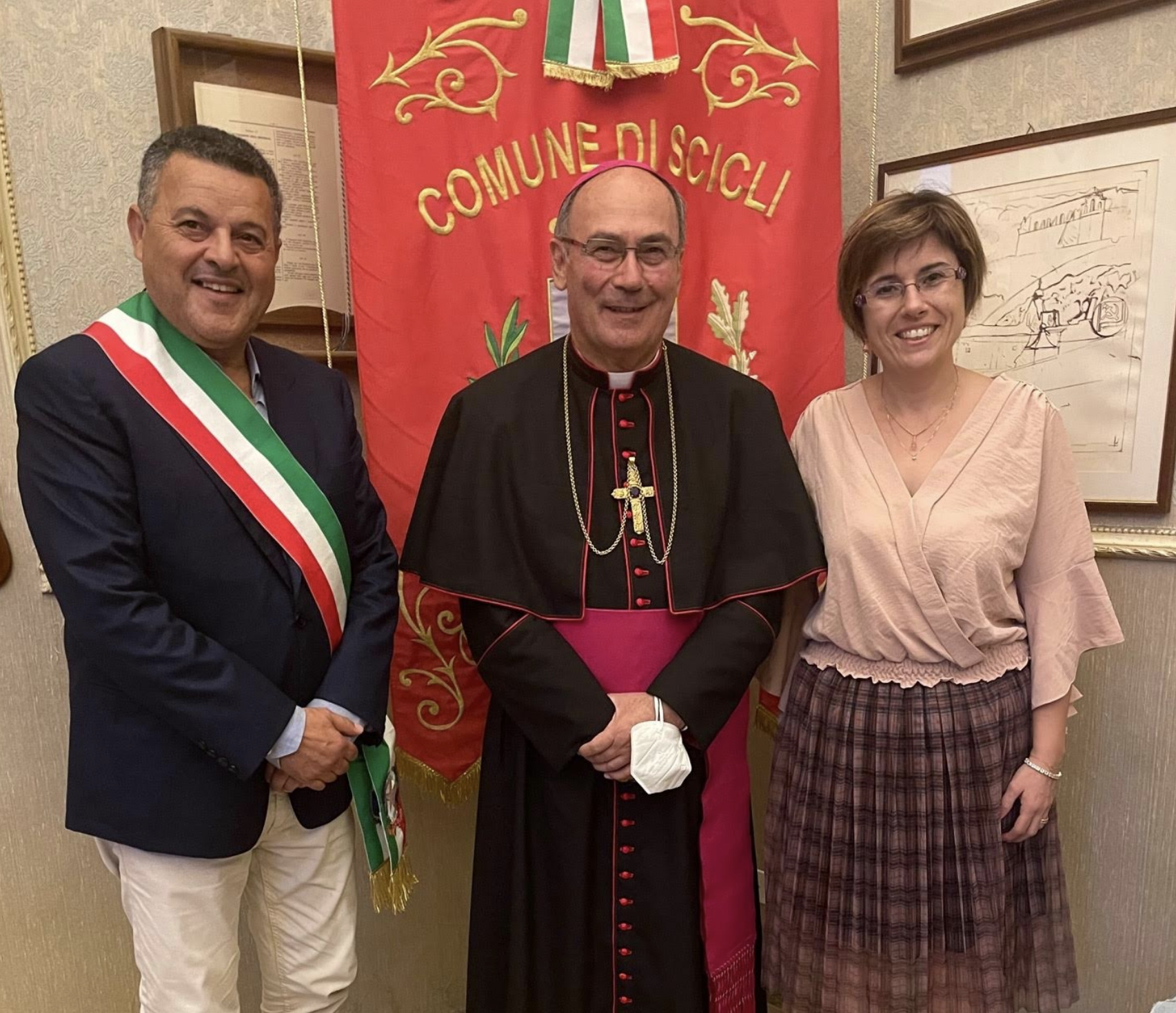 Vescovo Giurdanella in visita a Scicli, accolto dal sindaco Marino