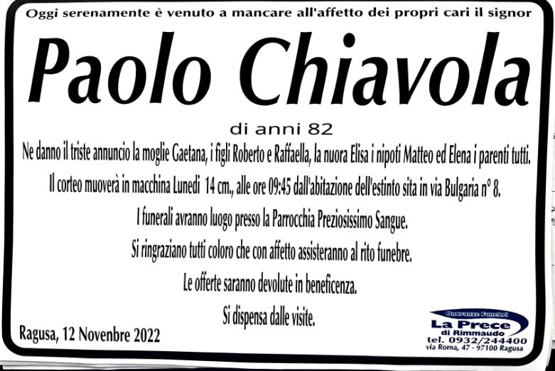 Necrologi: Paolo Chiavola
