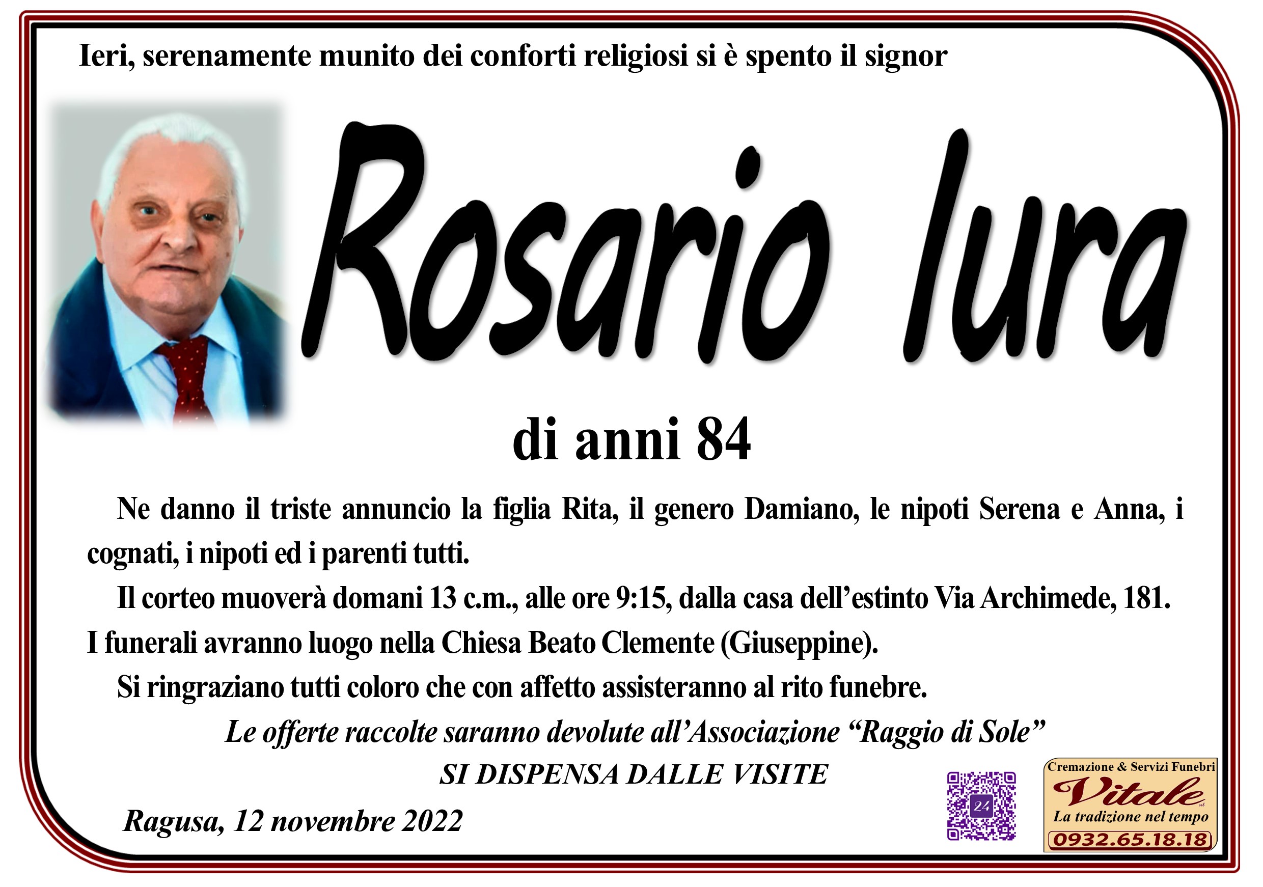 Necrologi: Rosario Lura