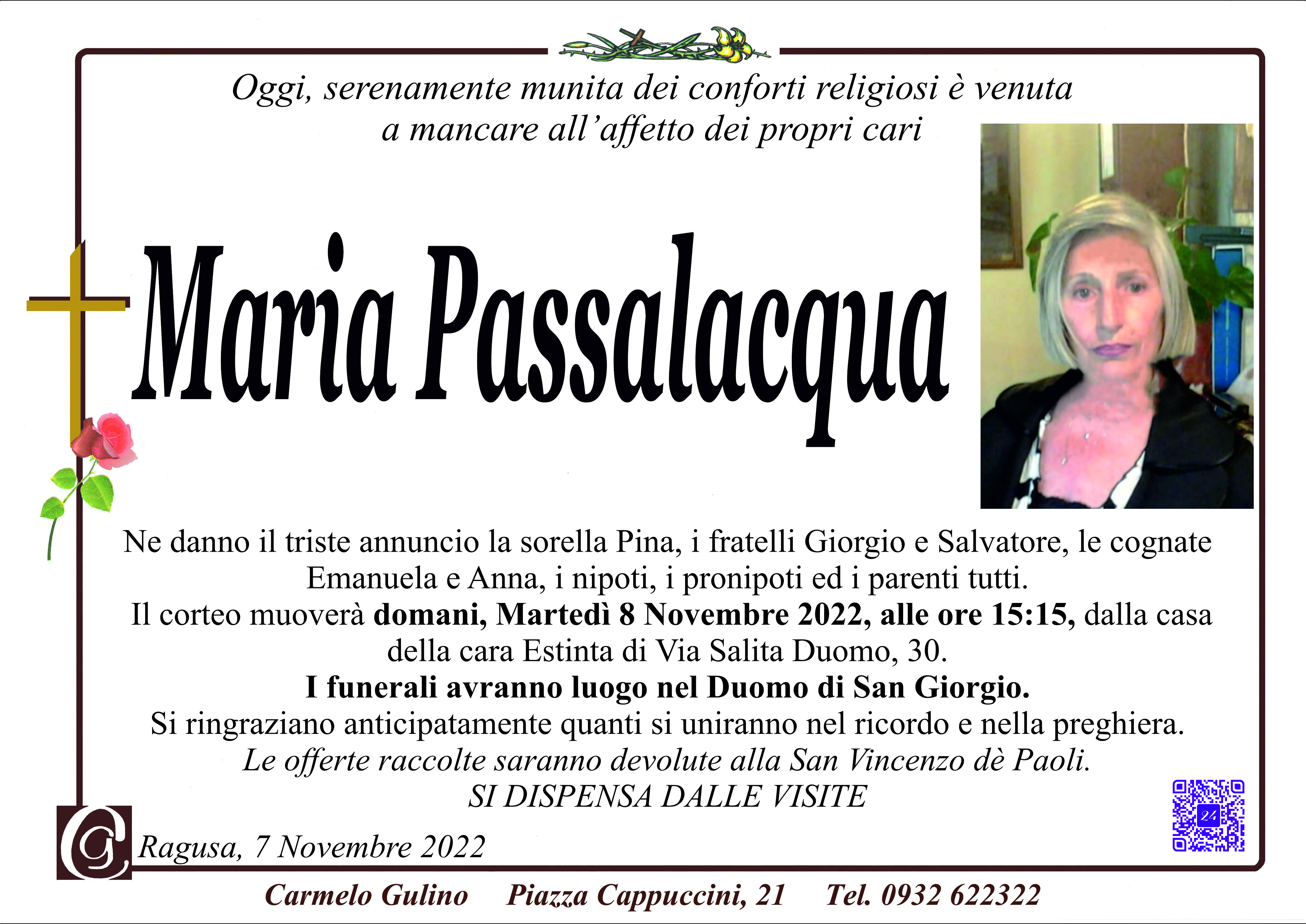 Necrologi: Maria Passalacqua