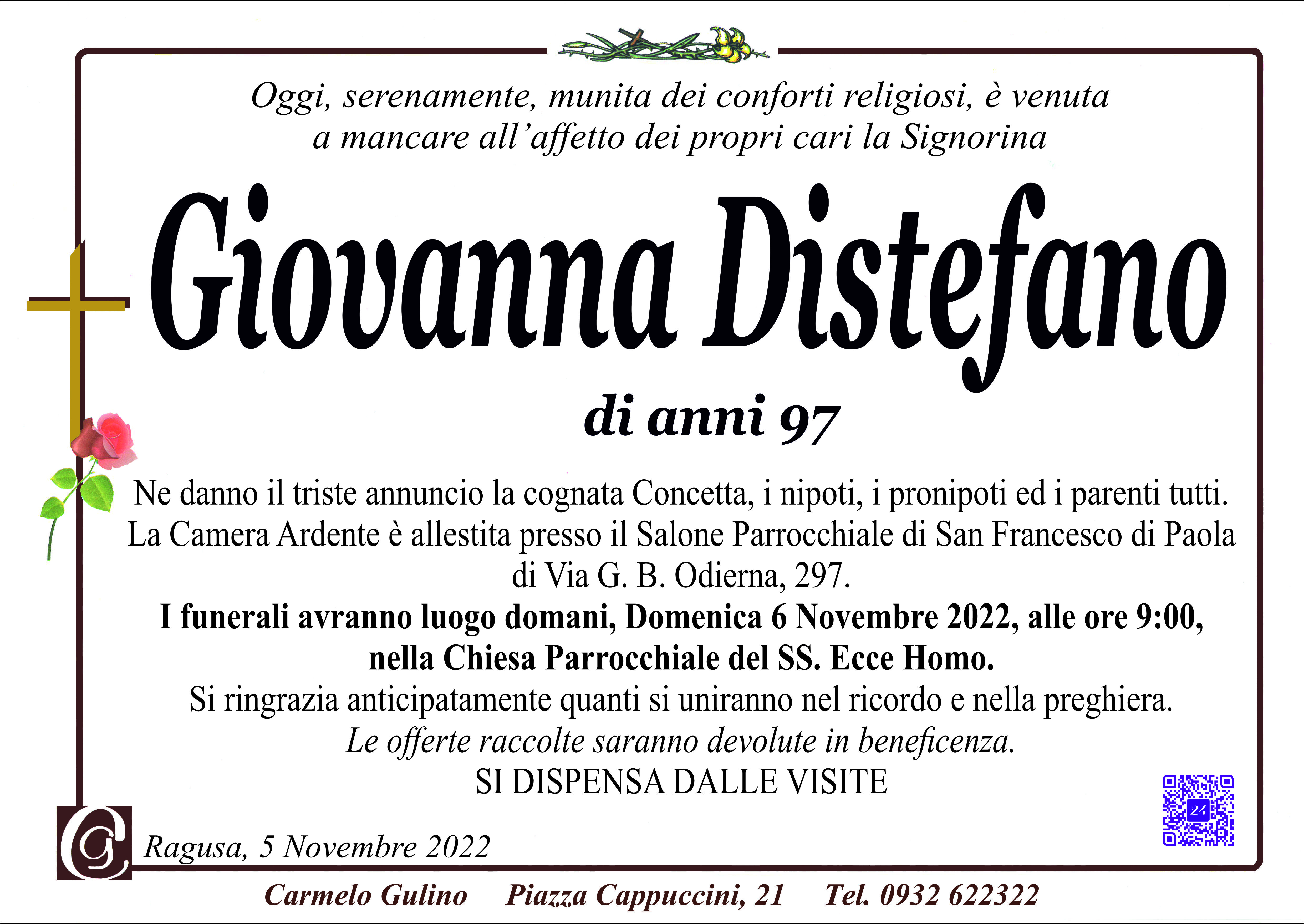 Necrologi: Giovanna Distefano