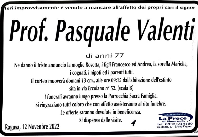 Necrologi: Pasquale Valenti