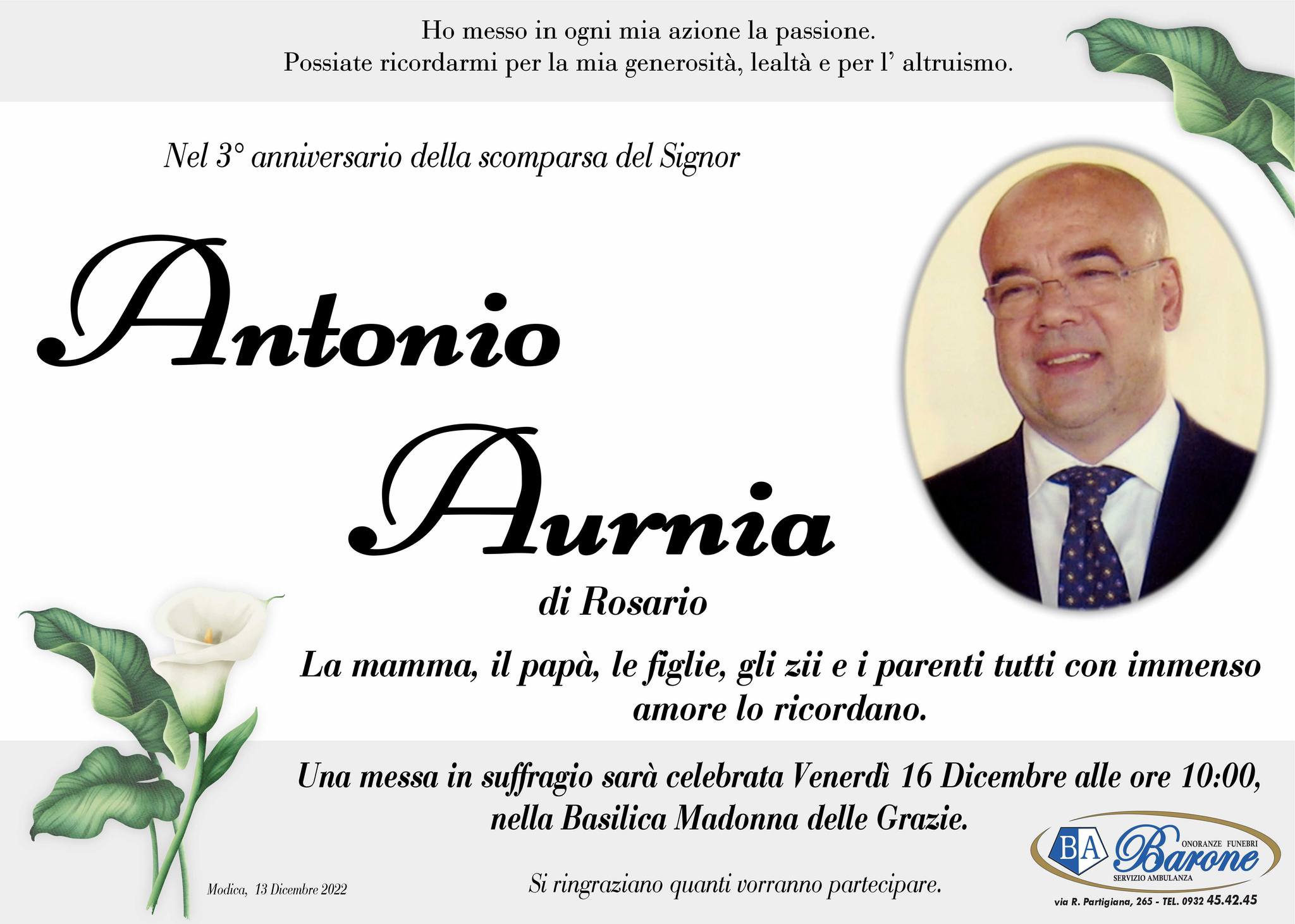 In morte di Antonio Aurnia. La sua città dopo tre anni sempre più piccina e “divisiva”