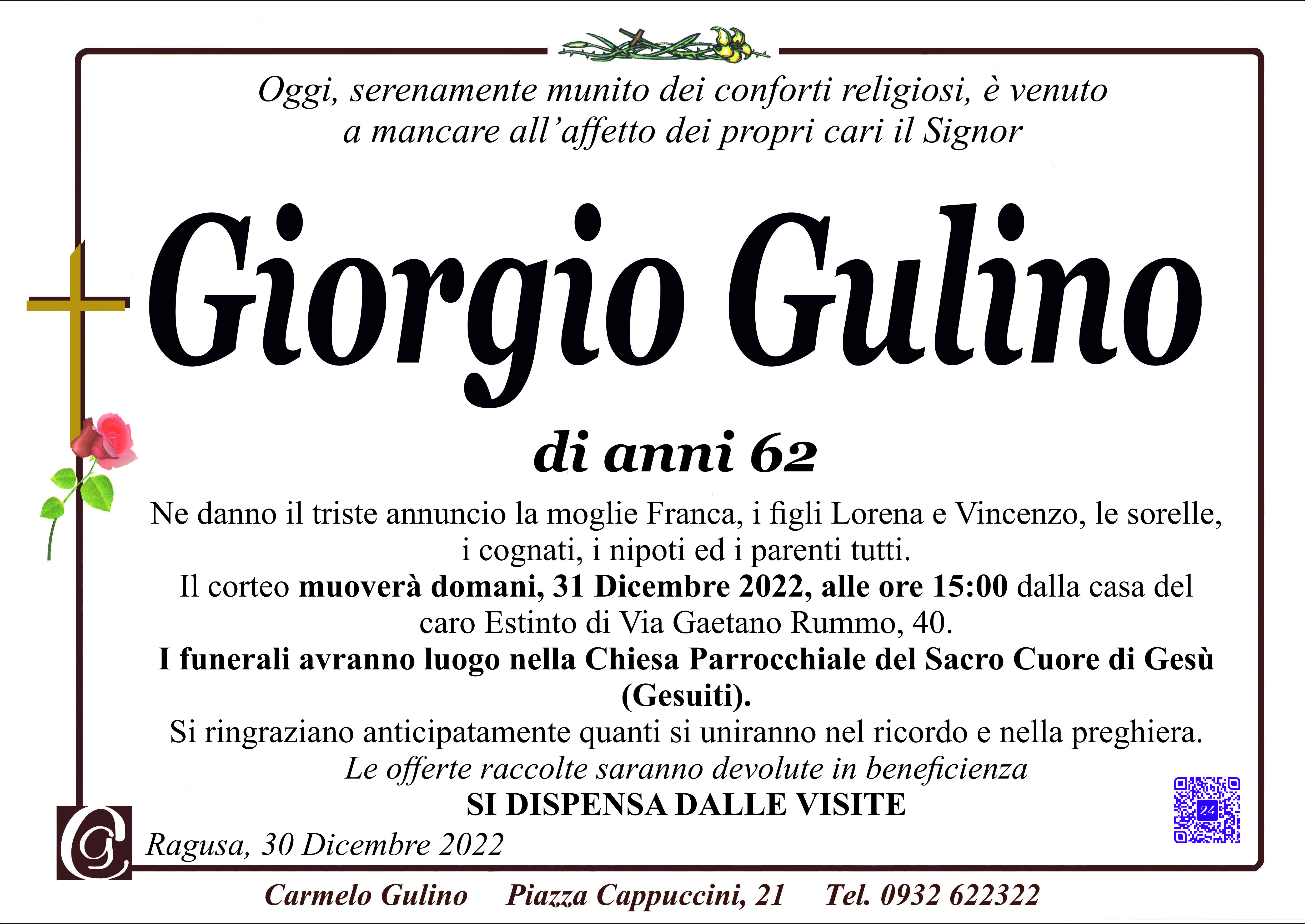 Necrologi: Giorgio Gulino
