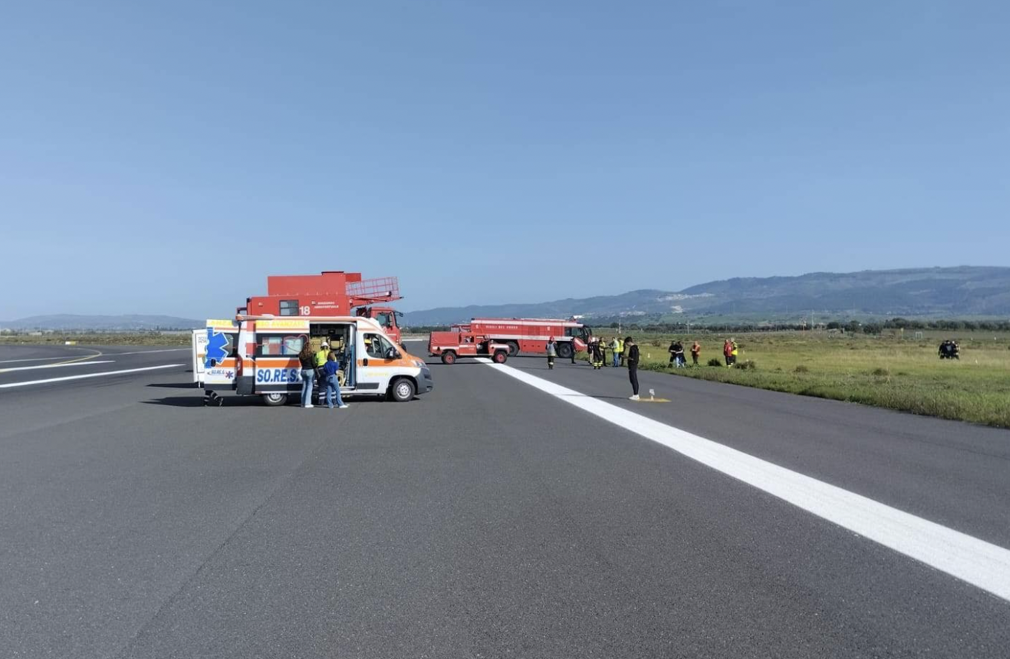 Incidente  aereo all’aeroporto di Comiso. Simulato per testare l’efficacia del piano di emergenza