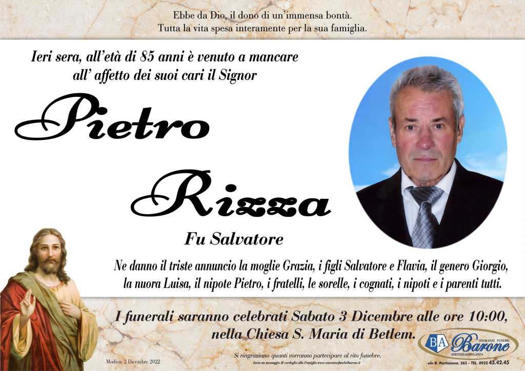Necrologi: Pietro Rizza - Ragusa Oggi