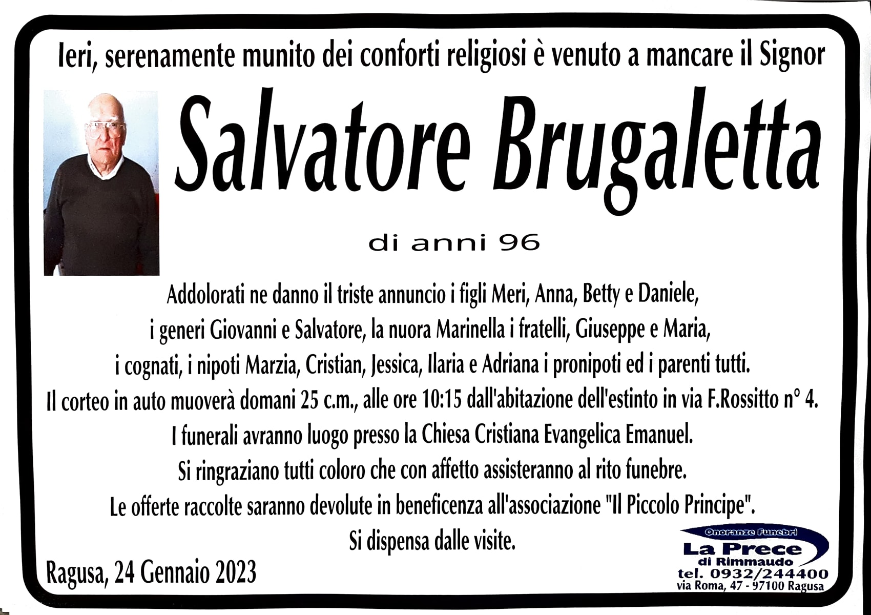 Necrologi: Salvatore Brugaletta