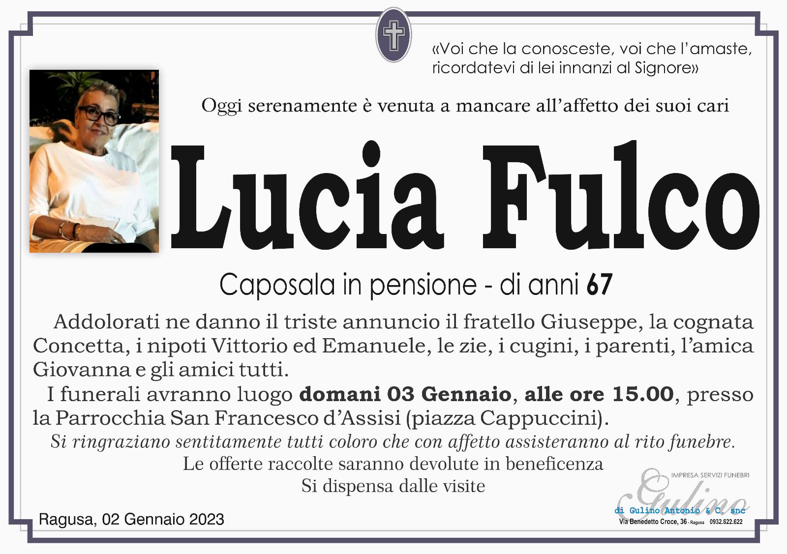 Necrologi: Lucia Fulco