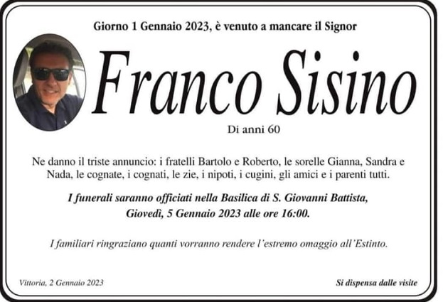 Necrologi: Franco Sisino