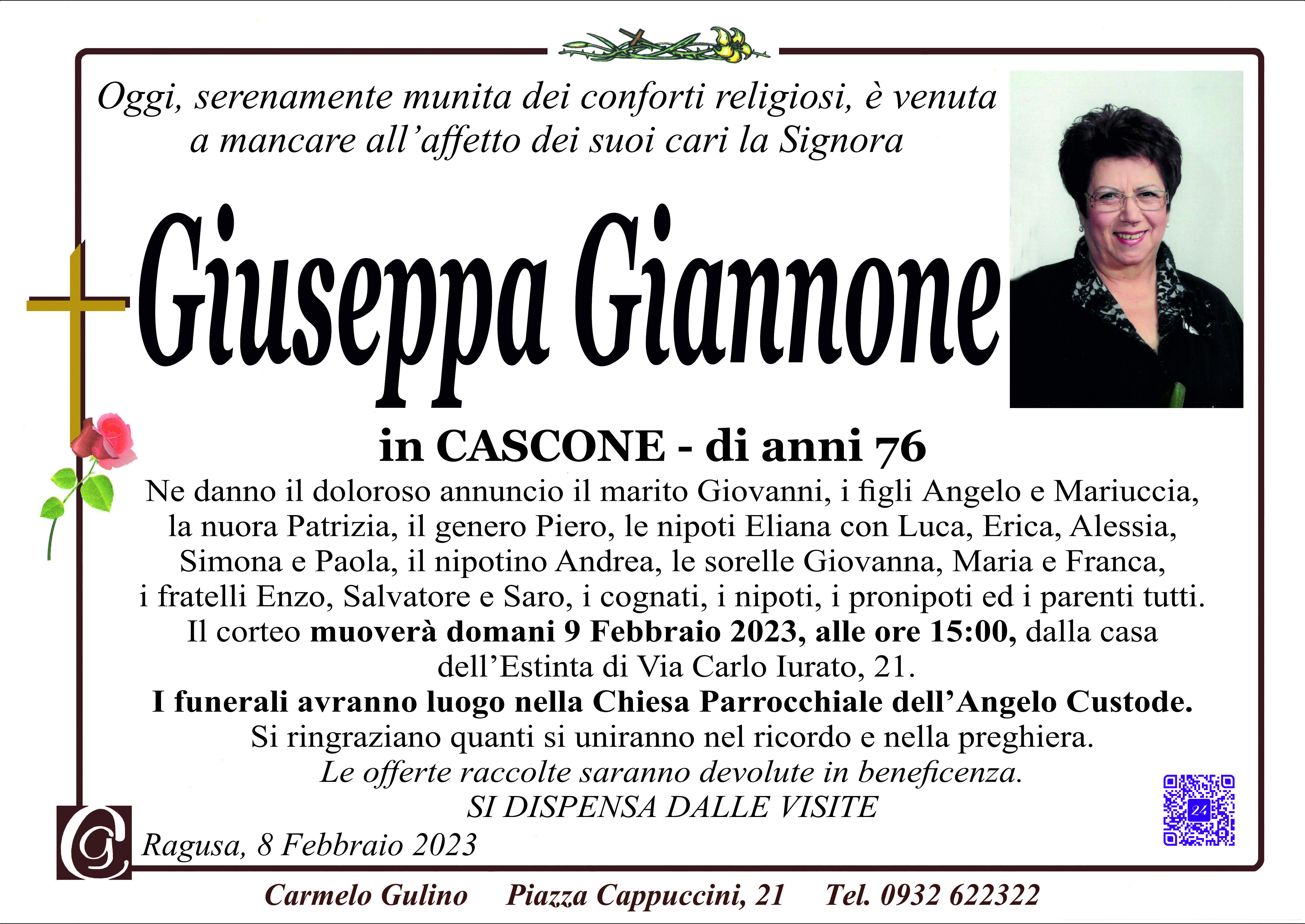 Necrologi: Giuseppa Giannone