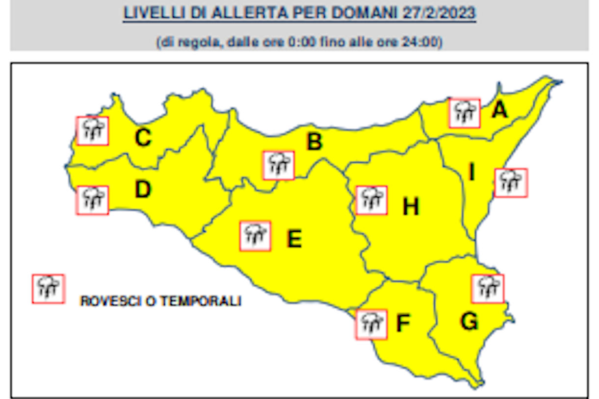 Torna il maltempo: allerta gialla in Sicilia