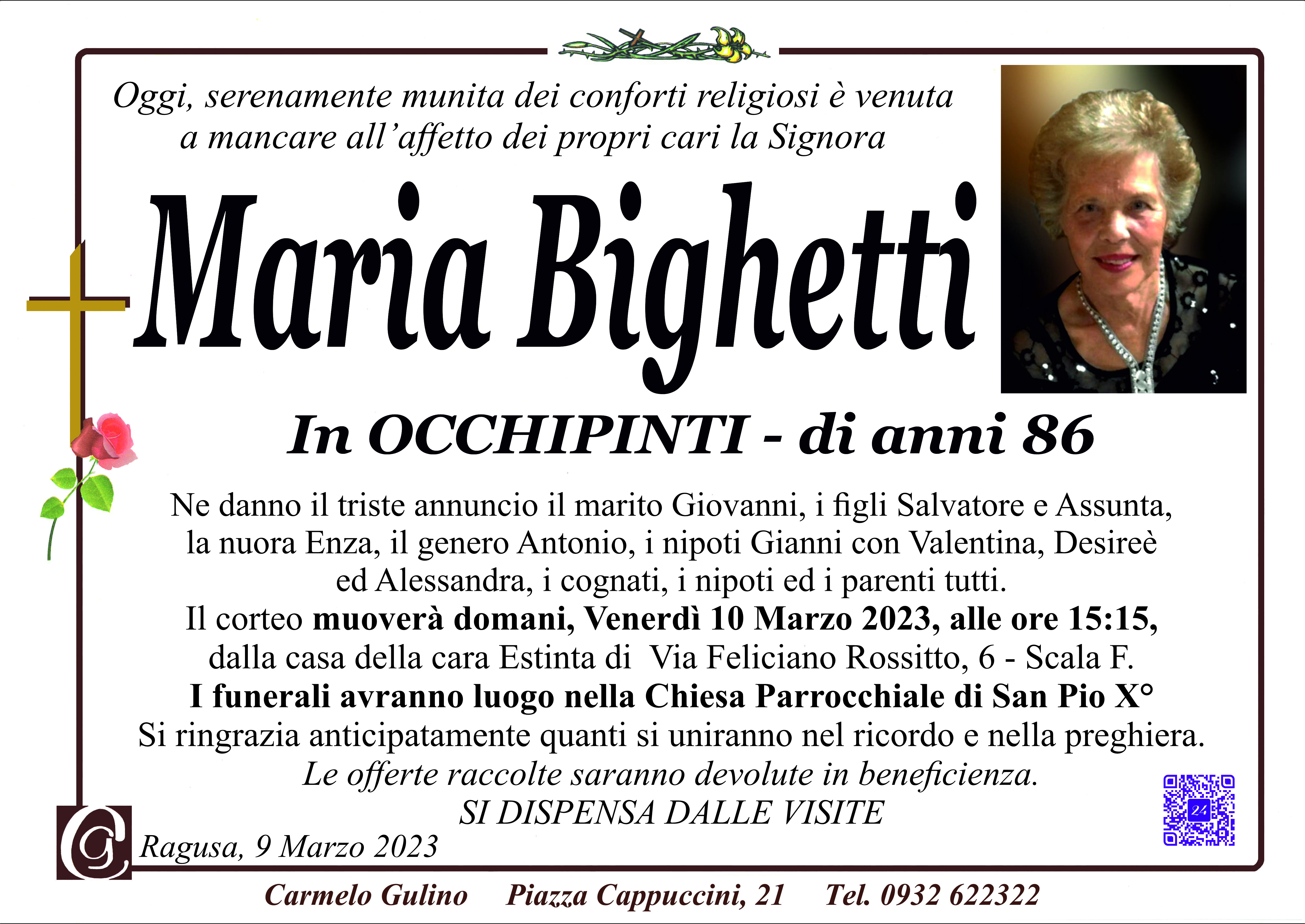 Necrologi: Maria Bighetti