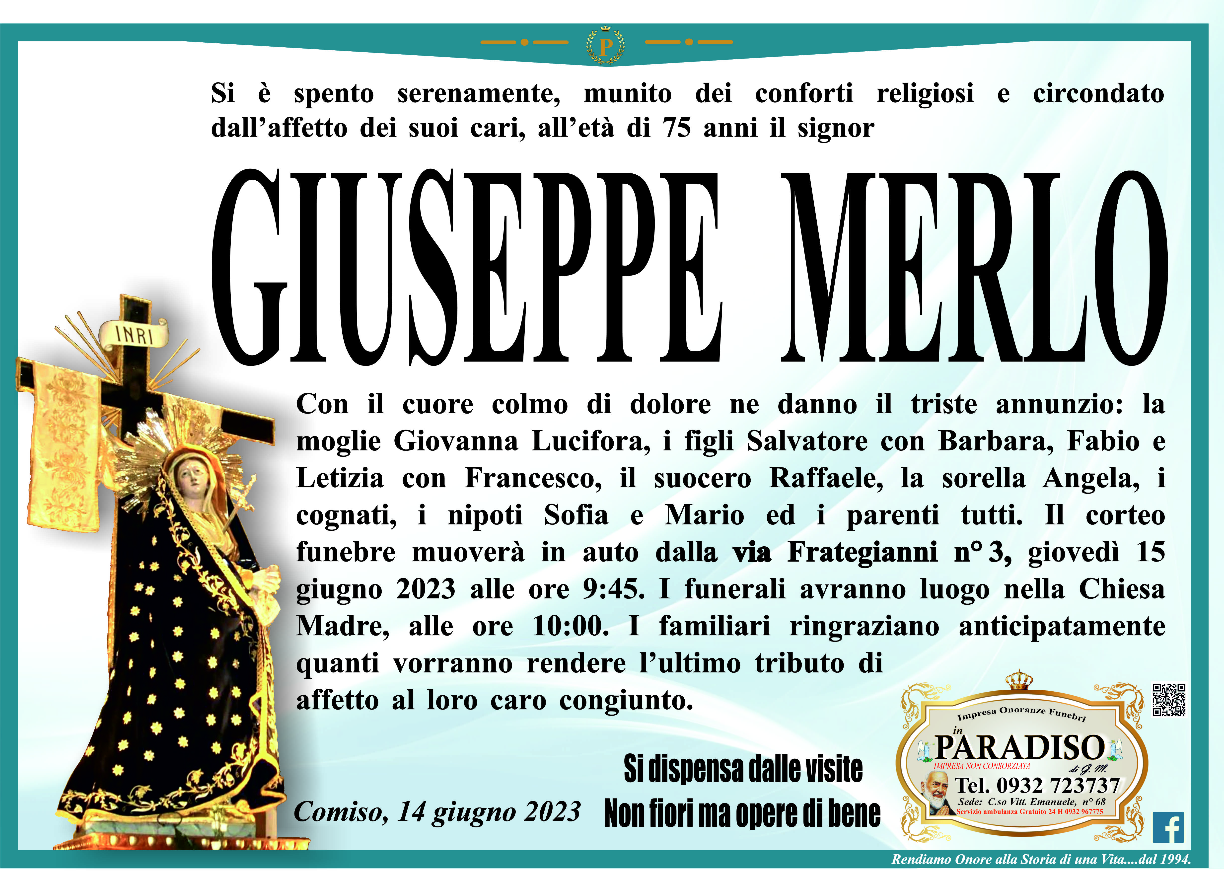 Necrologi: Giuseppe Merlo