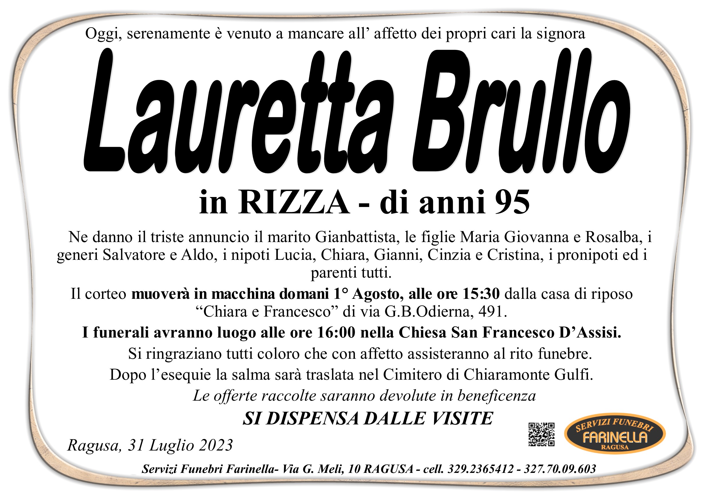 Necrologi: Lauretta Brullo