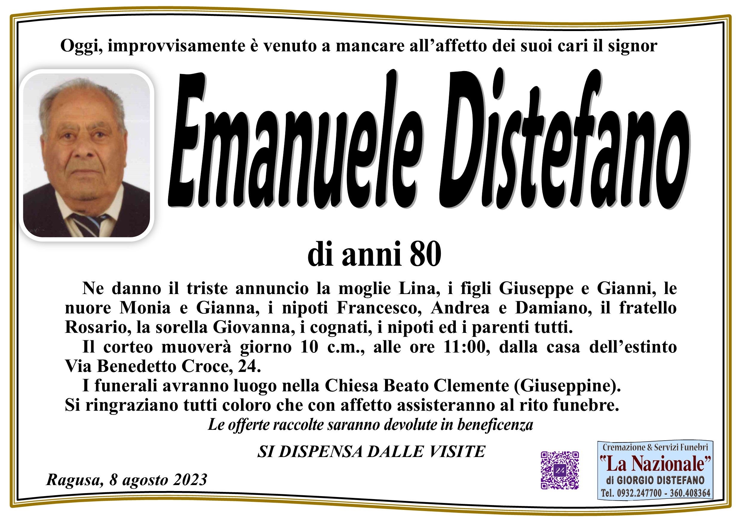 Necrologi: Emanuele Distefano