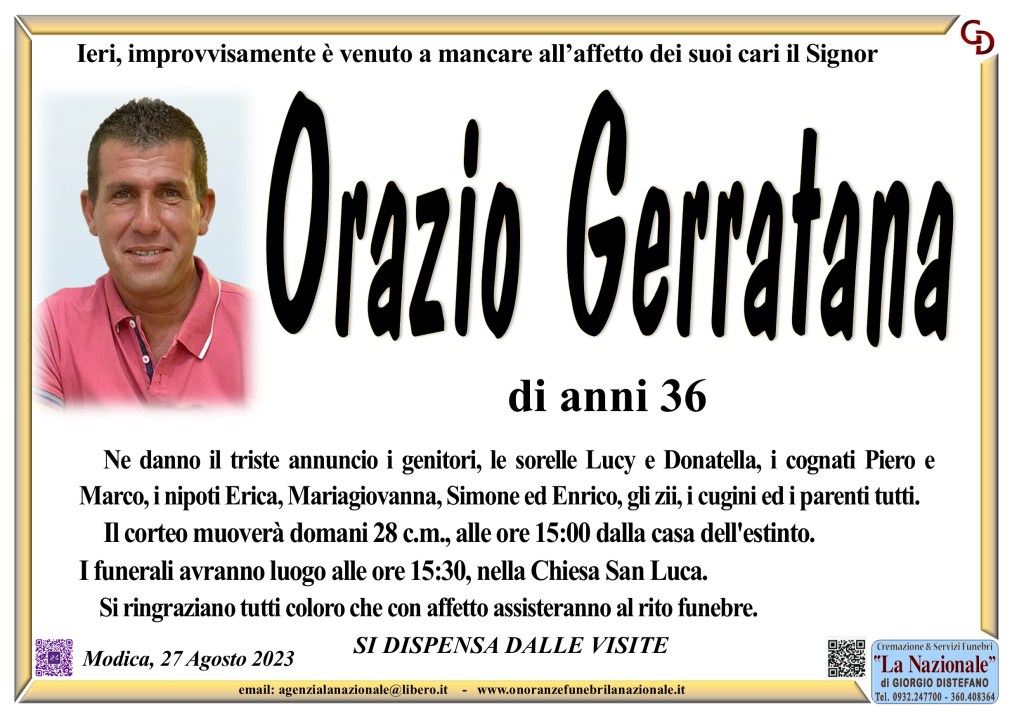 Necrologi Orazio Gerratana Ragusa Oggi