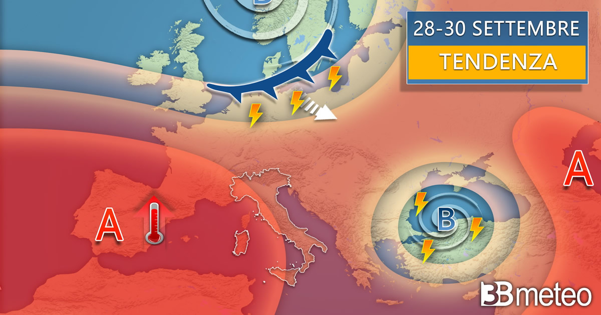 Meteo: ancora qualche temporale ma nei primi di ottobre previste temperature fino a 30 gradi