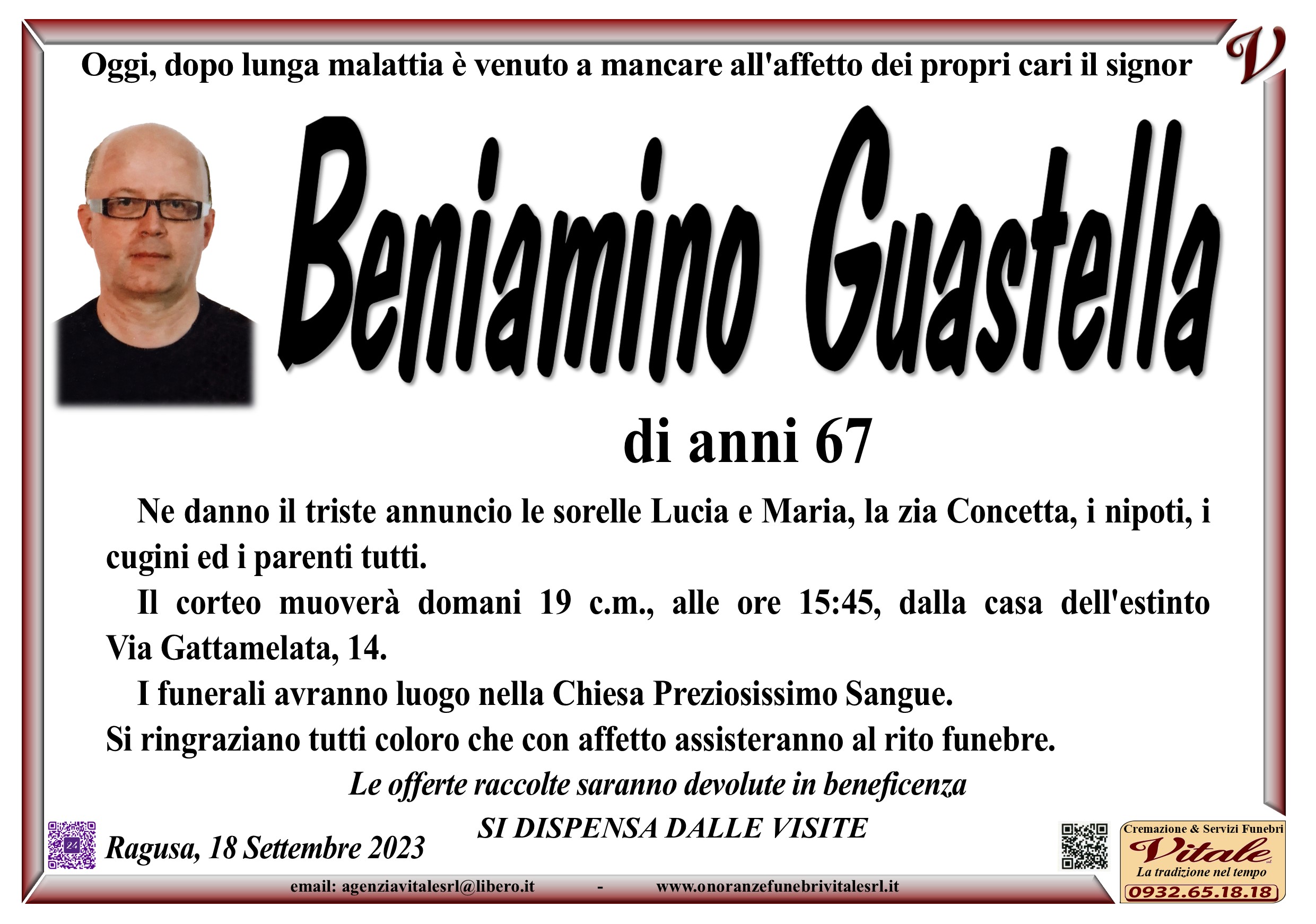Necrologi: Beniamino Guastella