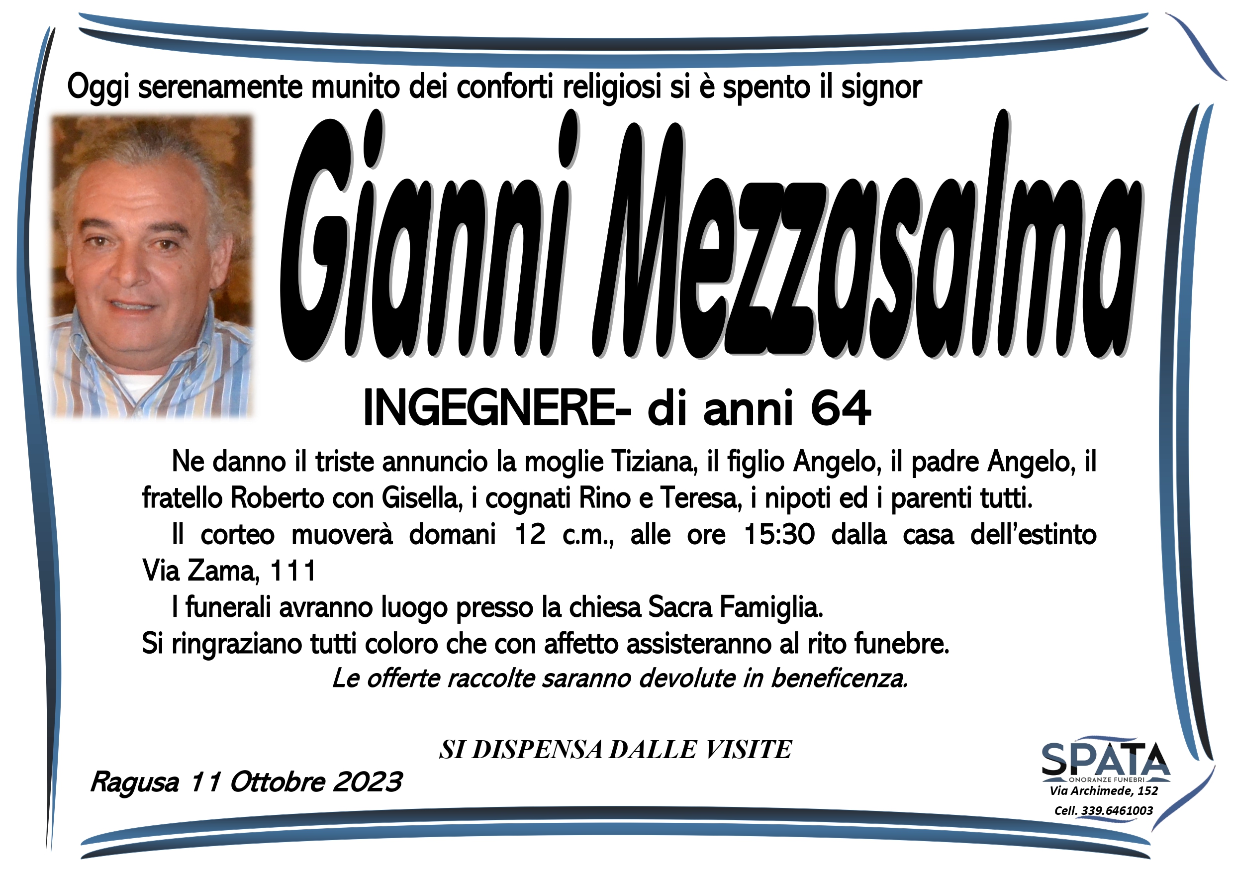 Necrologi: Gianni Mezzasalma