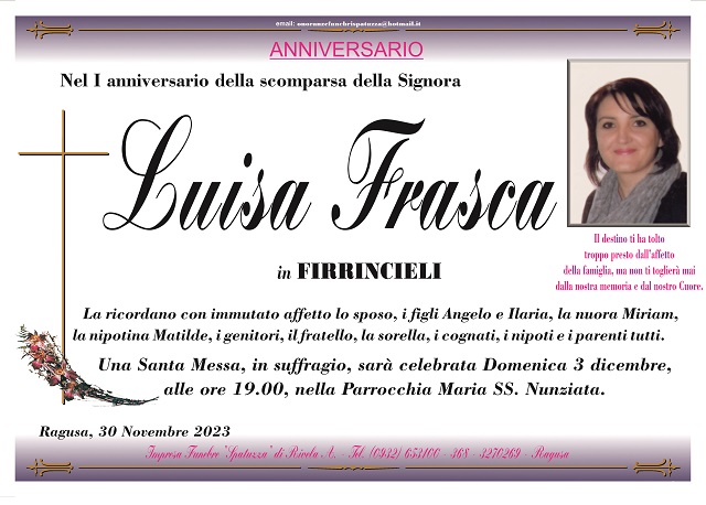 Anniversario: Luisa Frasca