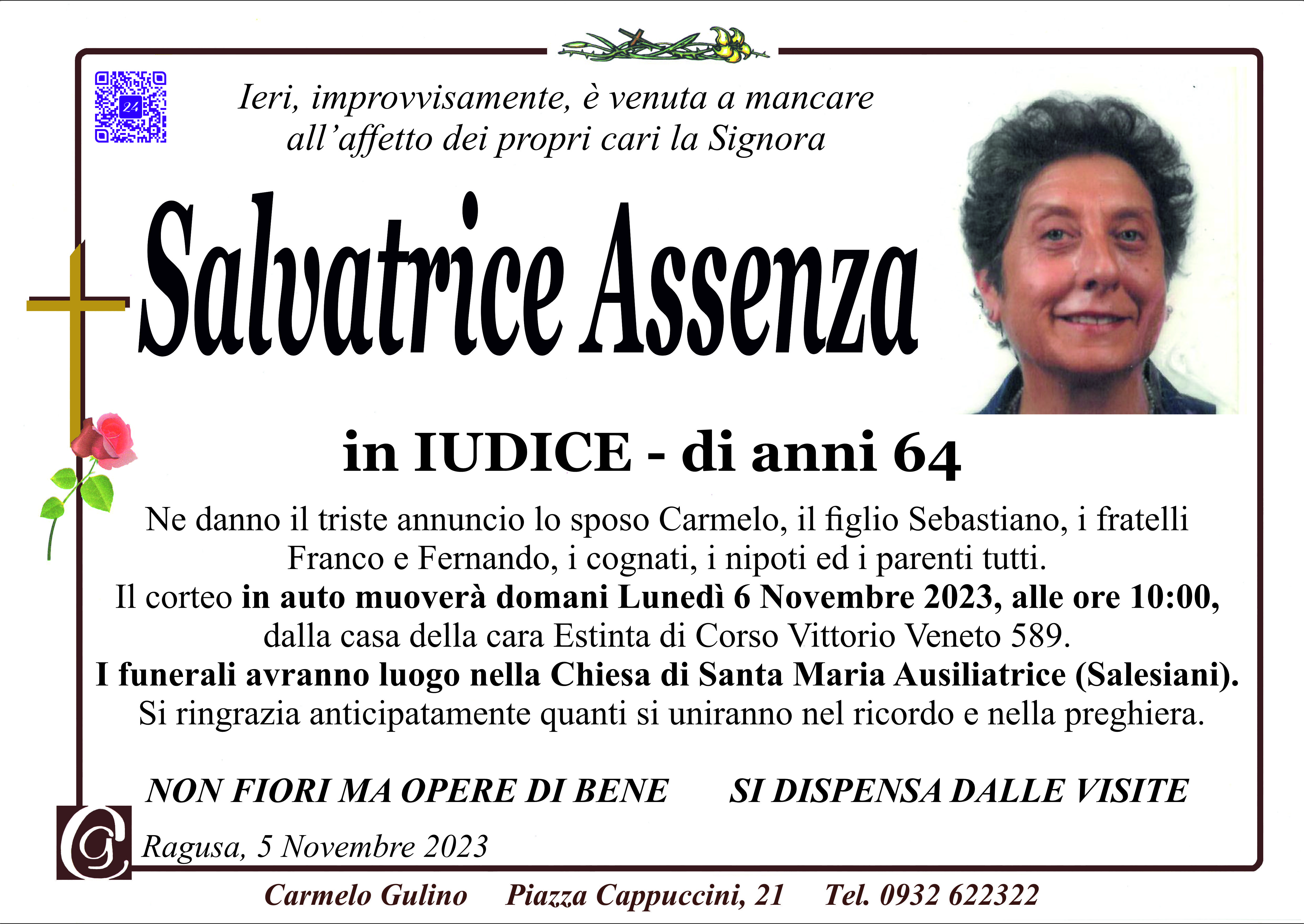 Necrologi: Salvatrice Assenza