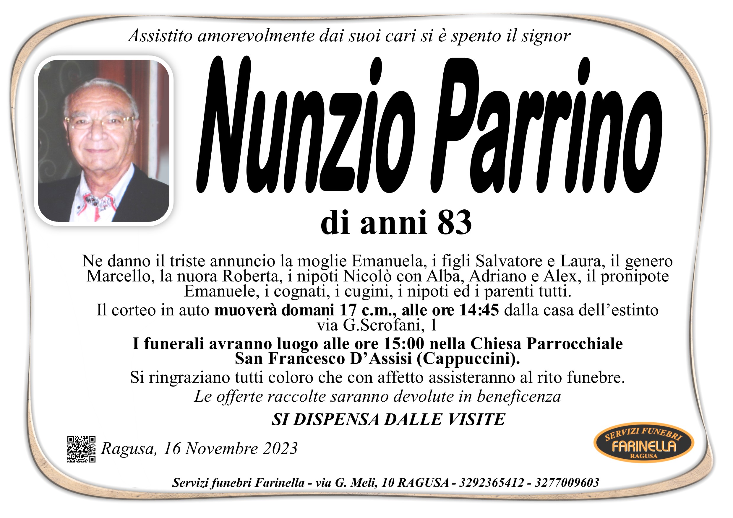 Necrologi: Nunzio Parrino