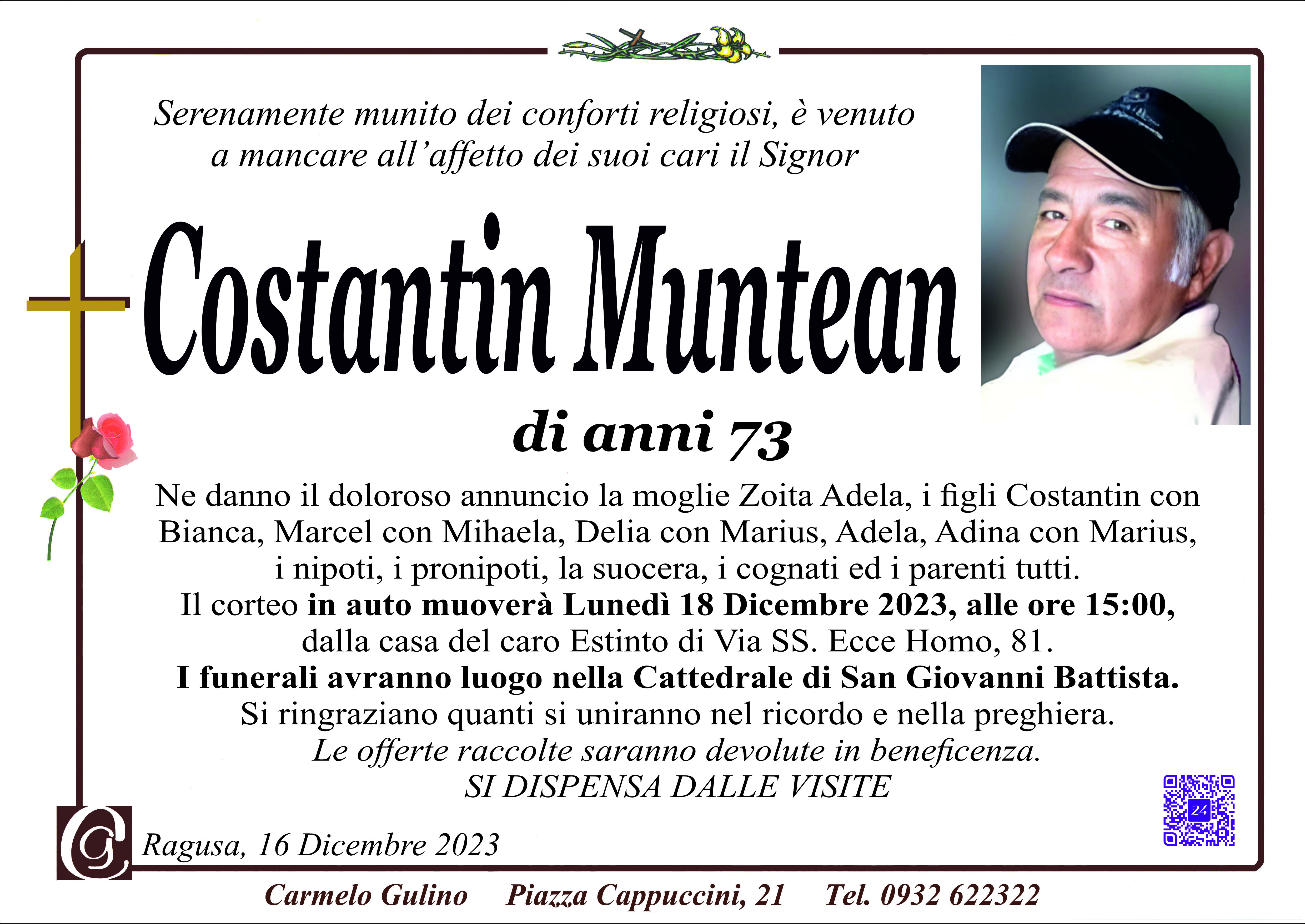 Necrologi: Costantin Muntean