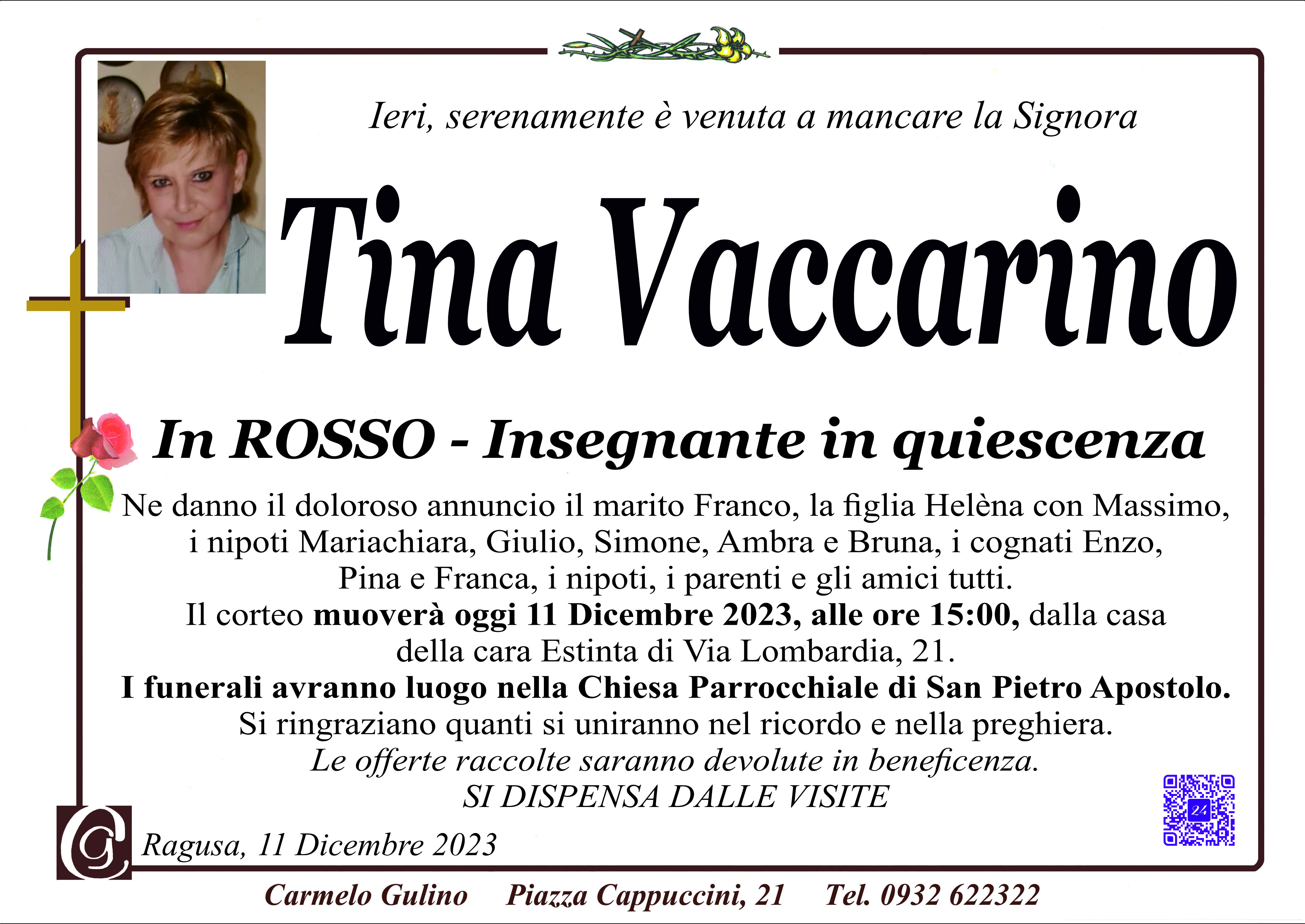 Necrologi: Tina Vaccarino