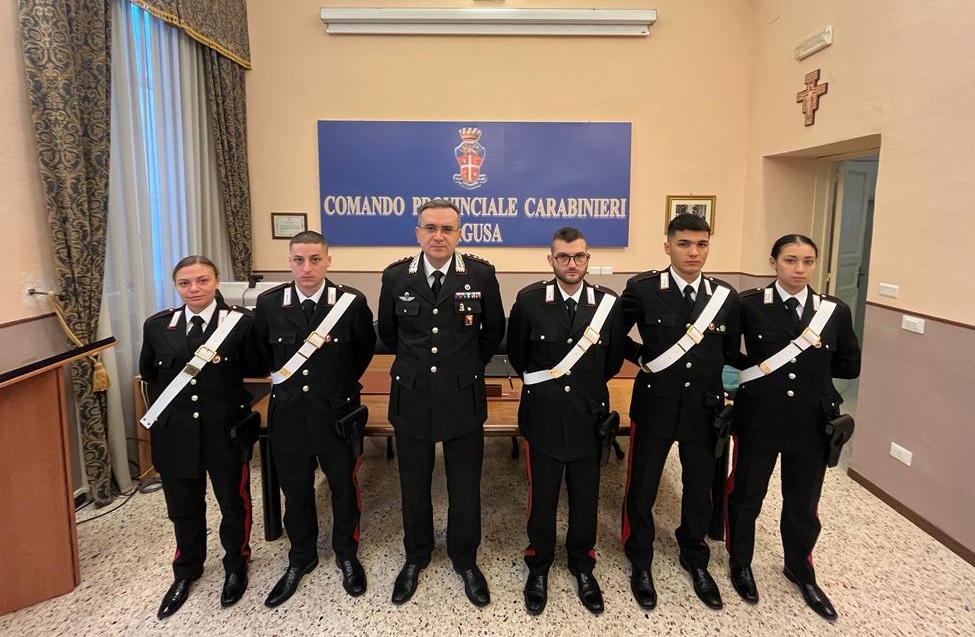 In provincia di Ragusa arrivano 5 nuovi carabinieri. Ecco dove saranno collocati