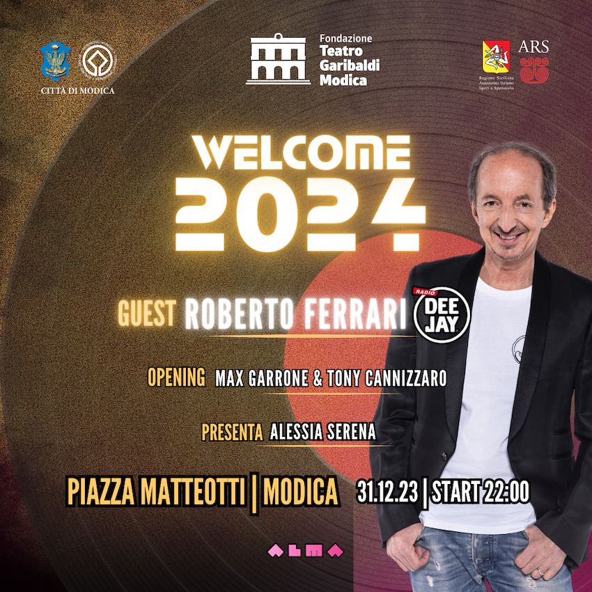 Roberto Ferrari per la notte di Capodanno a Modica. Ci saranno anche fuochi d’artificio, panettoni, spumante, cornetti caldi e artisti di strada