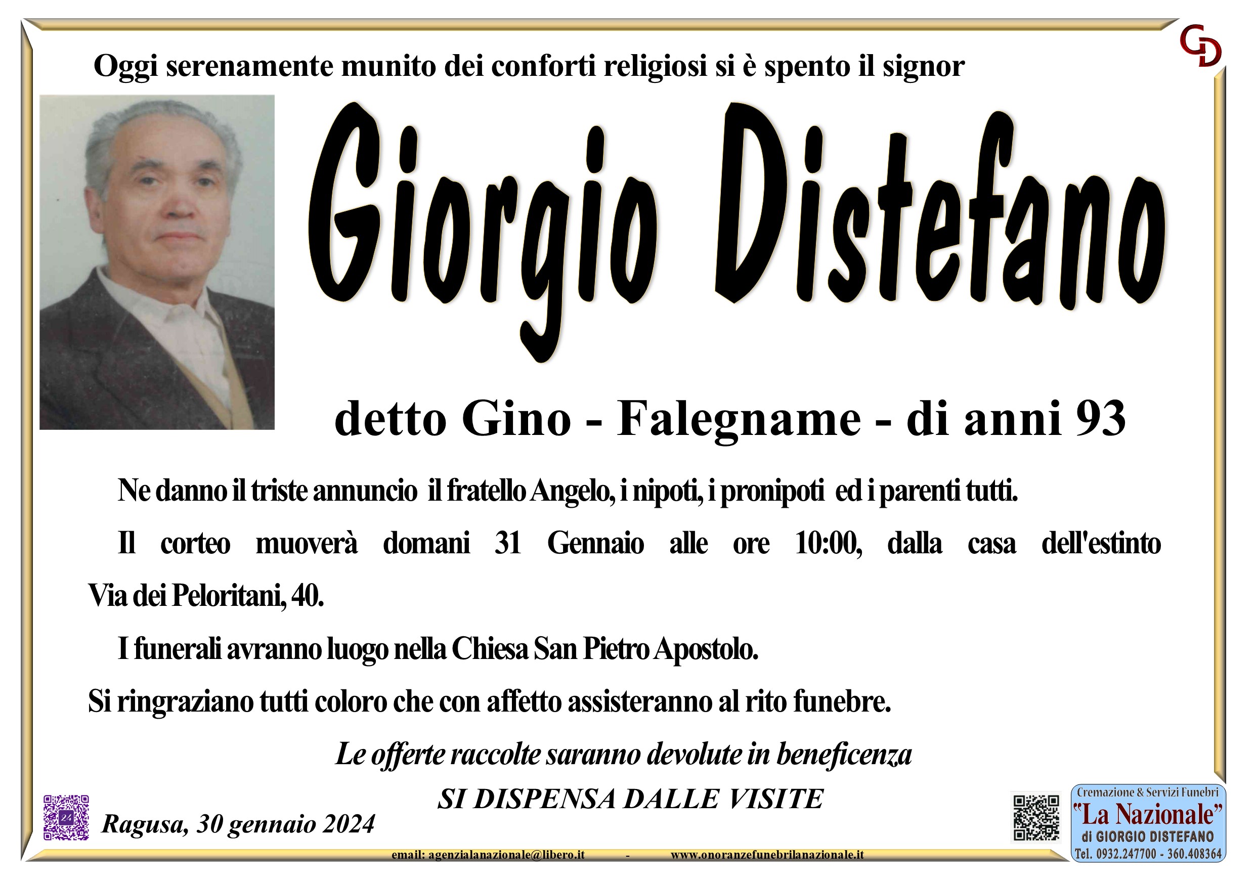 Necrologi: Giorgio Distefano