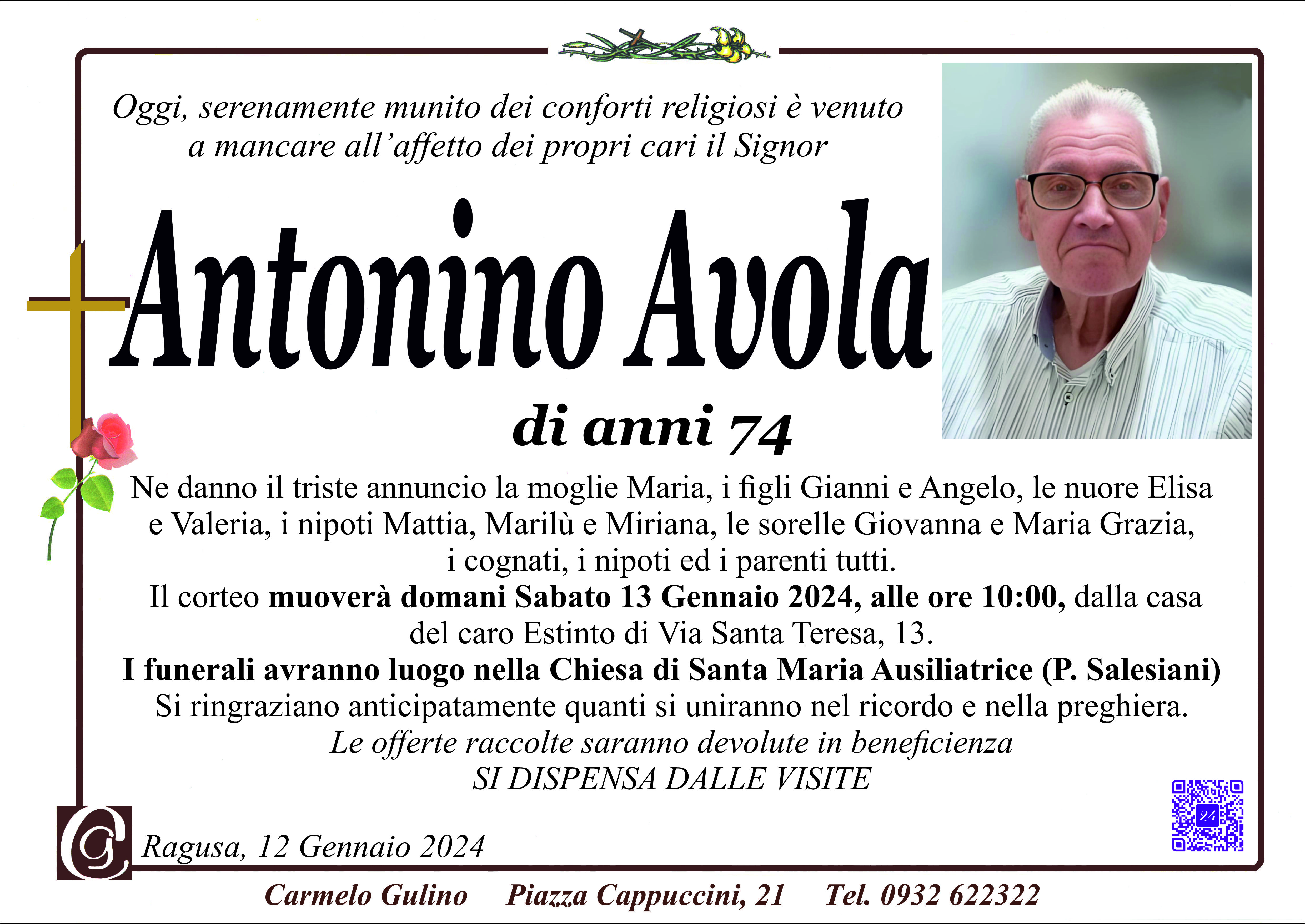 Necrologi: Antonino Avola