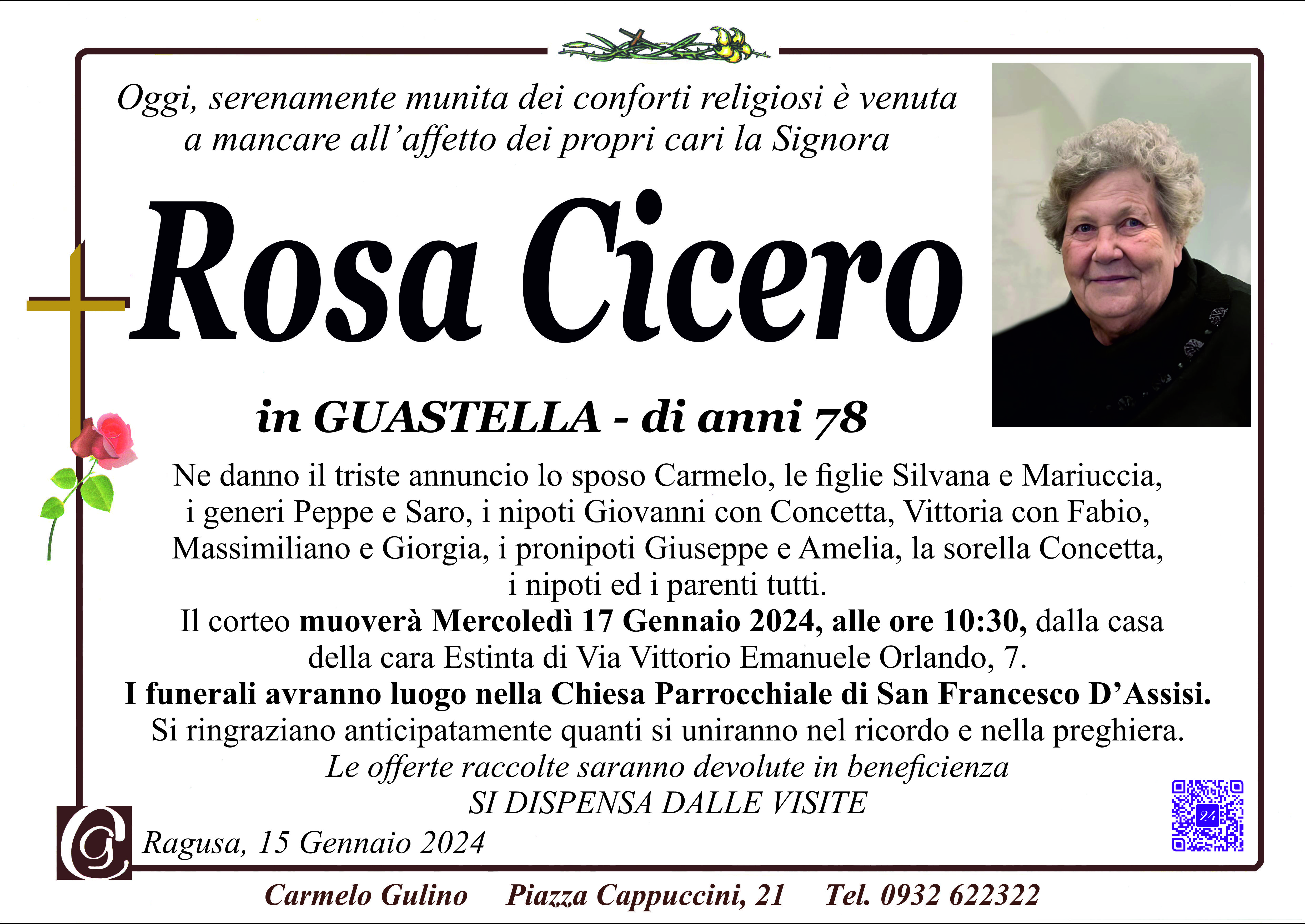 Necrologi: Rosa Cicero