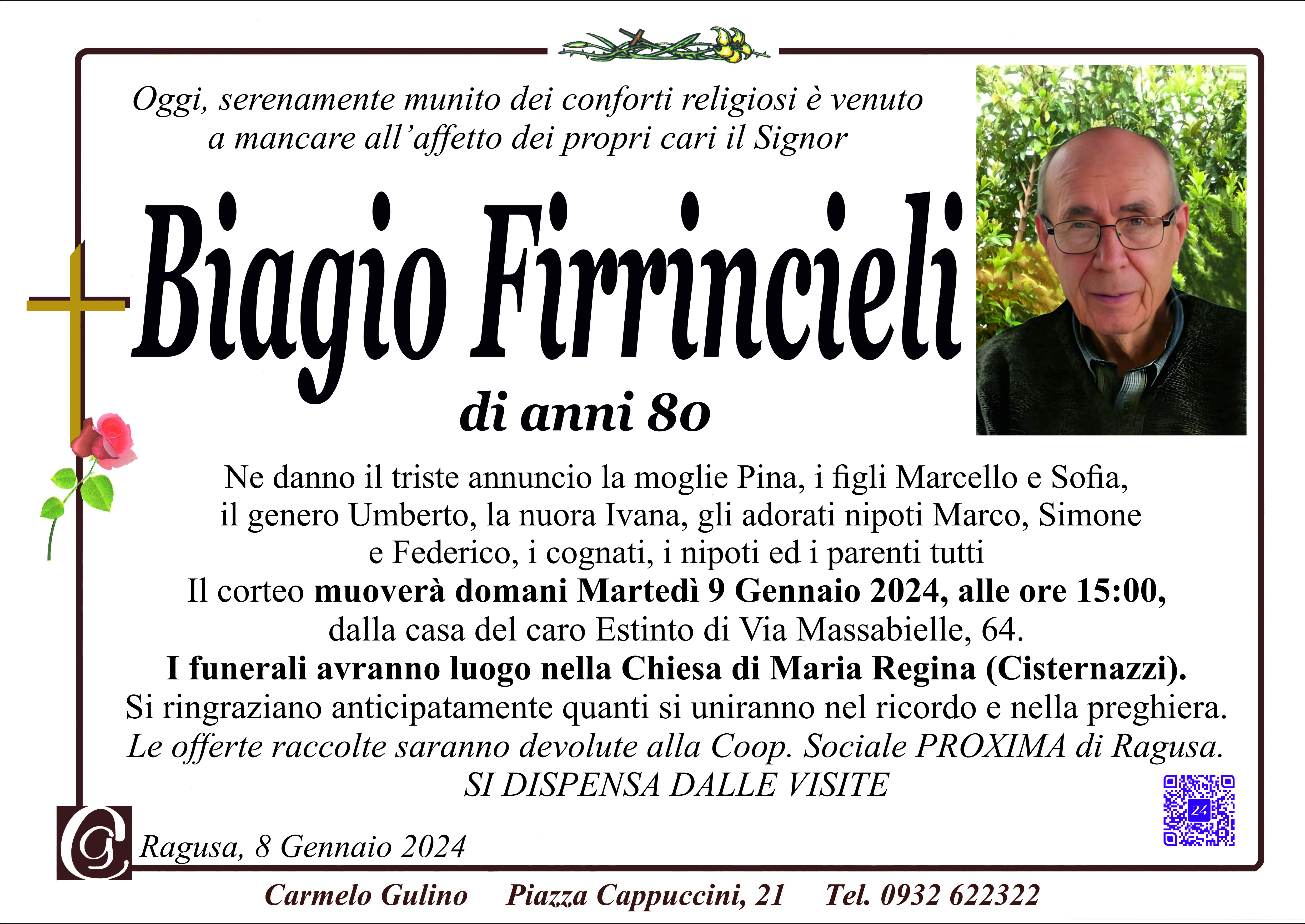 Necrologi: Biagio Firrincieli